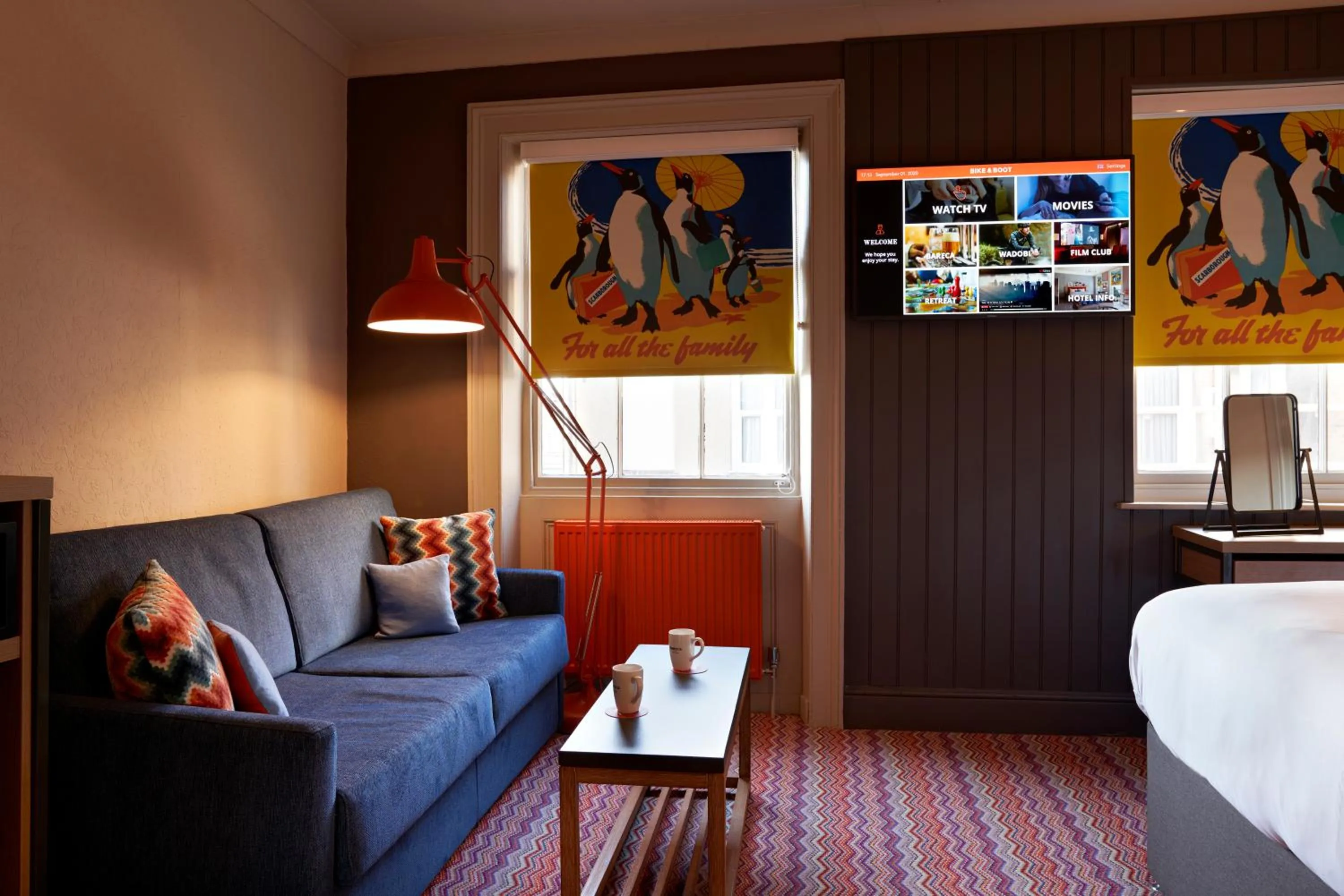 Seating area, Bed in Bike & Boot Inns Scarborough - Leisure Hotels for Now