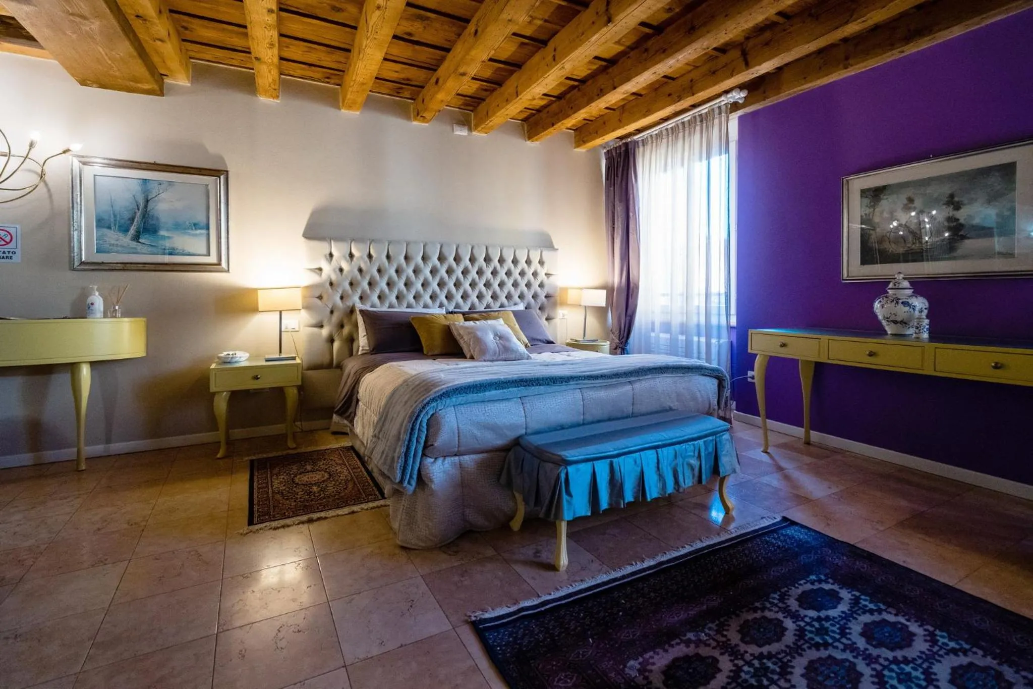 Photo of the whole room, Bed in Mazzini Suite