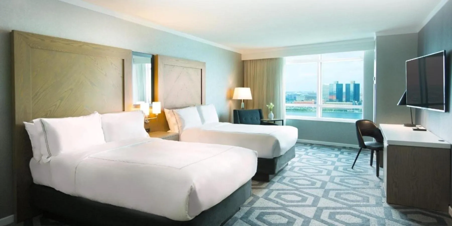 Bedroom, Bed in Caesars Windsor, A Caesars Destination