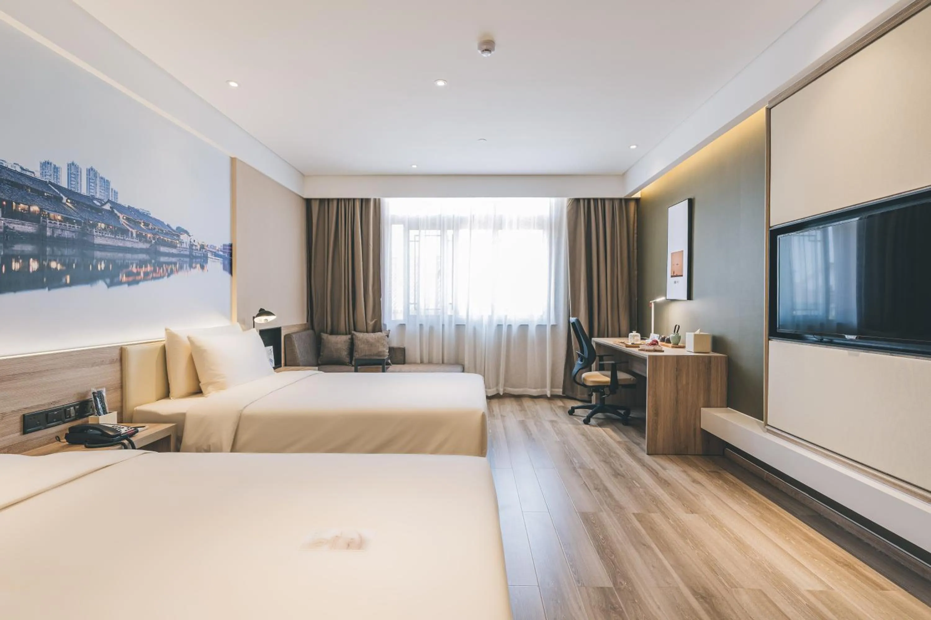 Bed in Atour Hotel Haining Leather City South Gate