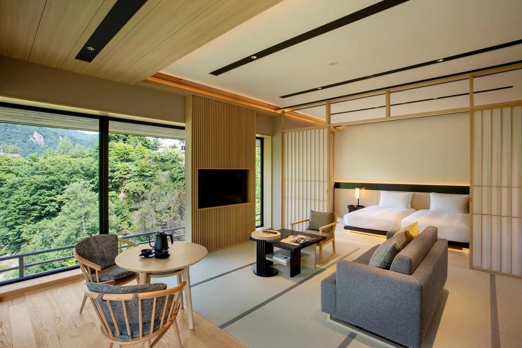 Living room, Bed in Chalet Ivy Jozankei