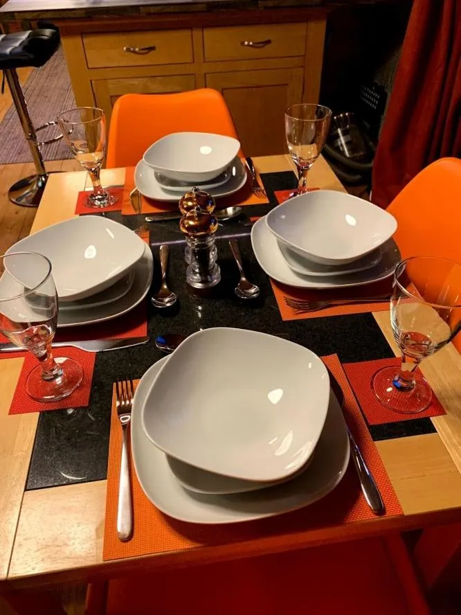 Dining area in Long Wood Lodges