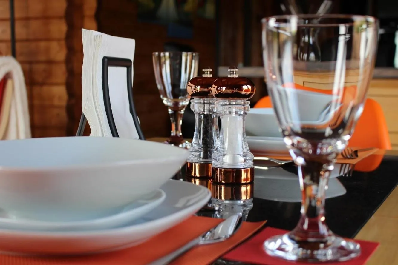 Dining area in Long Wood Lodges