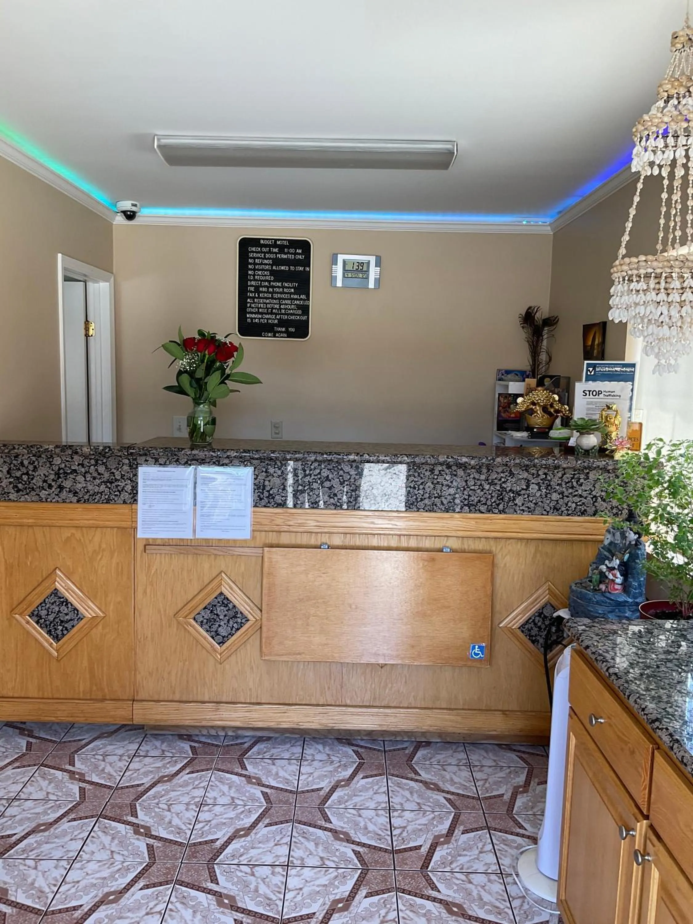 Lobby or reception in Budget Motel