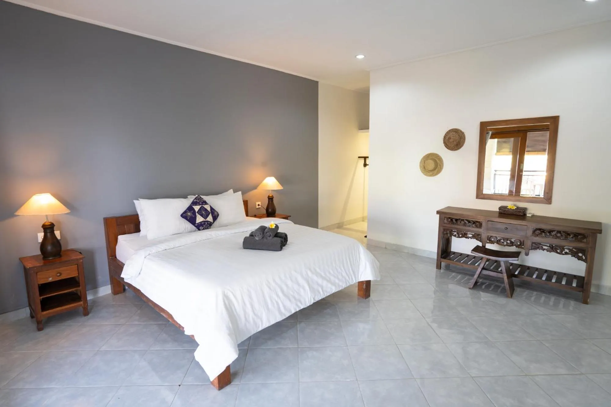 Bed in Bali Dive Resort Amed