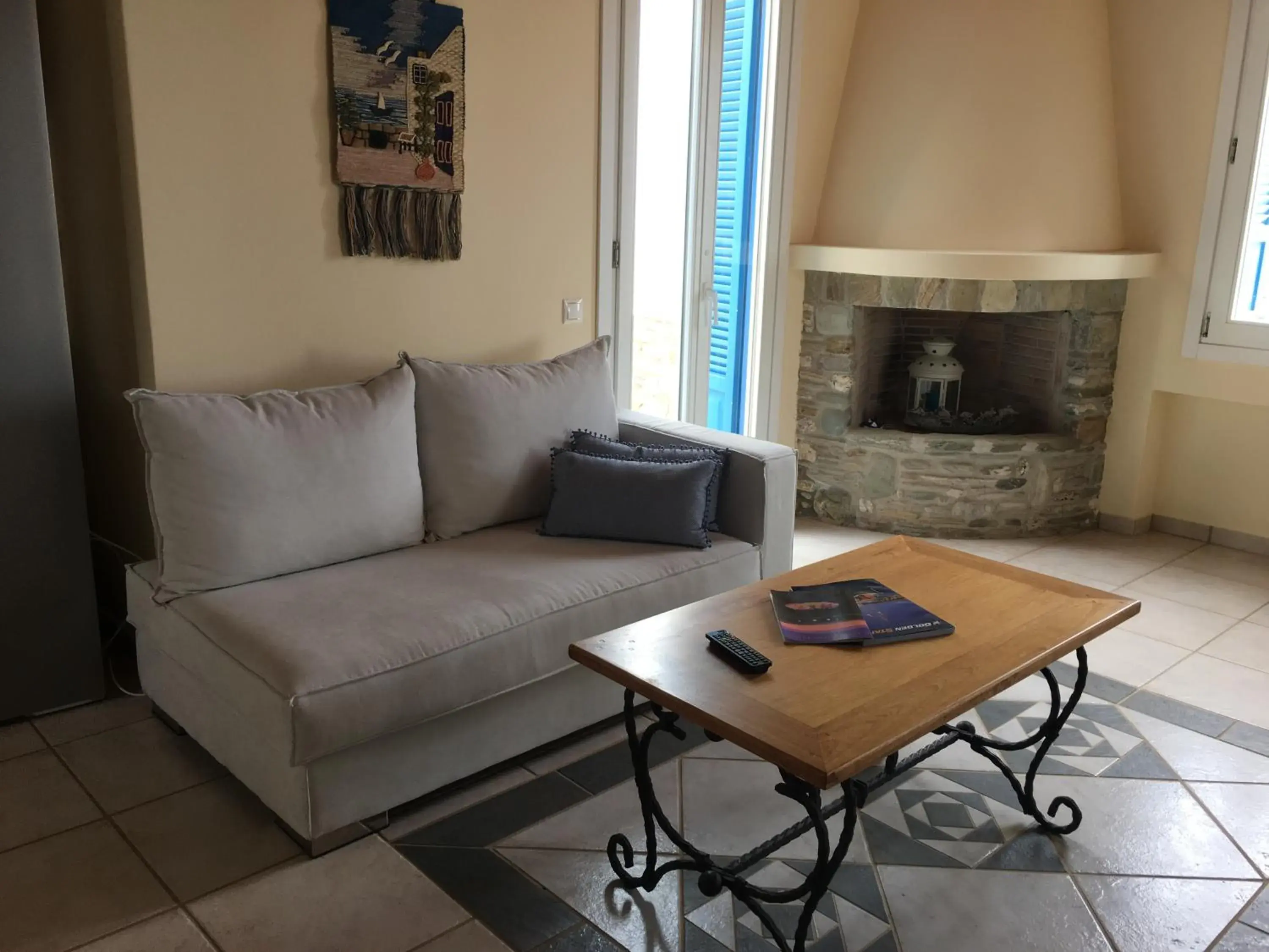 Living room in Monolithos Villas Living room in Monolithos Villas