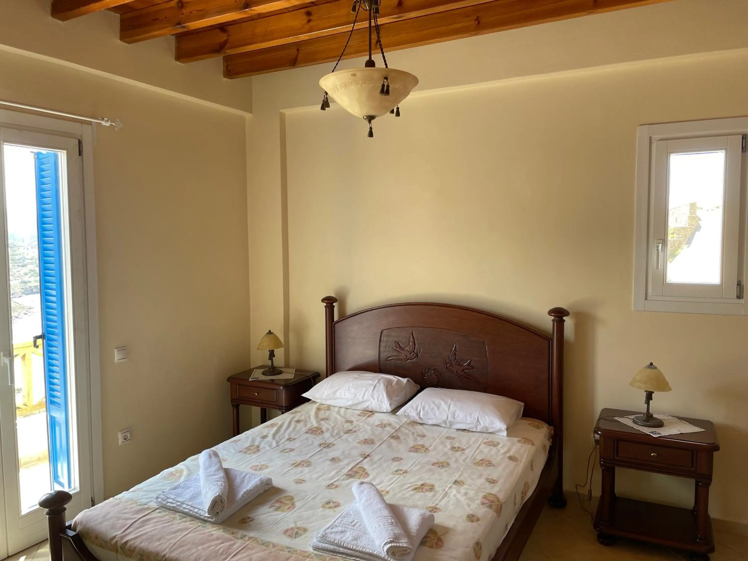Bedroom, Bed in Monolithos Villas