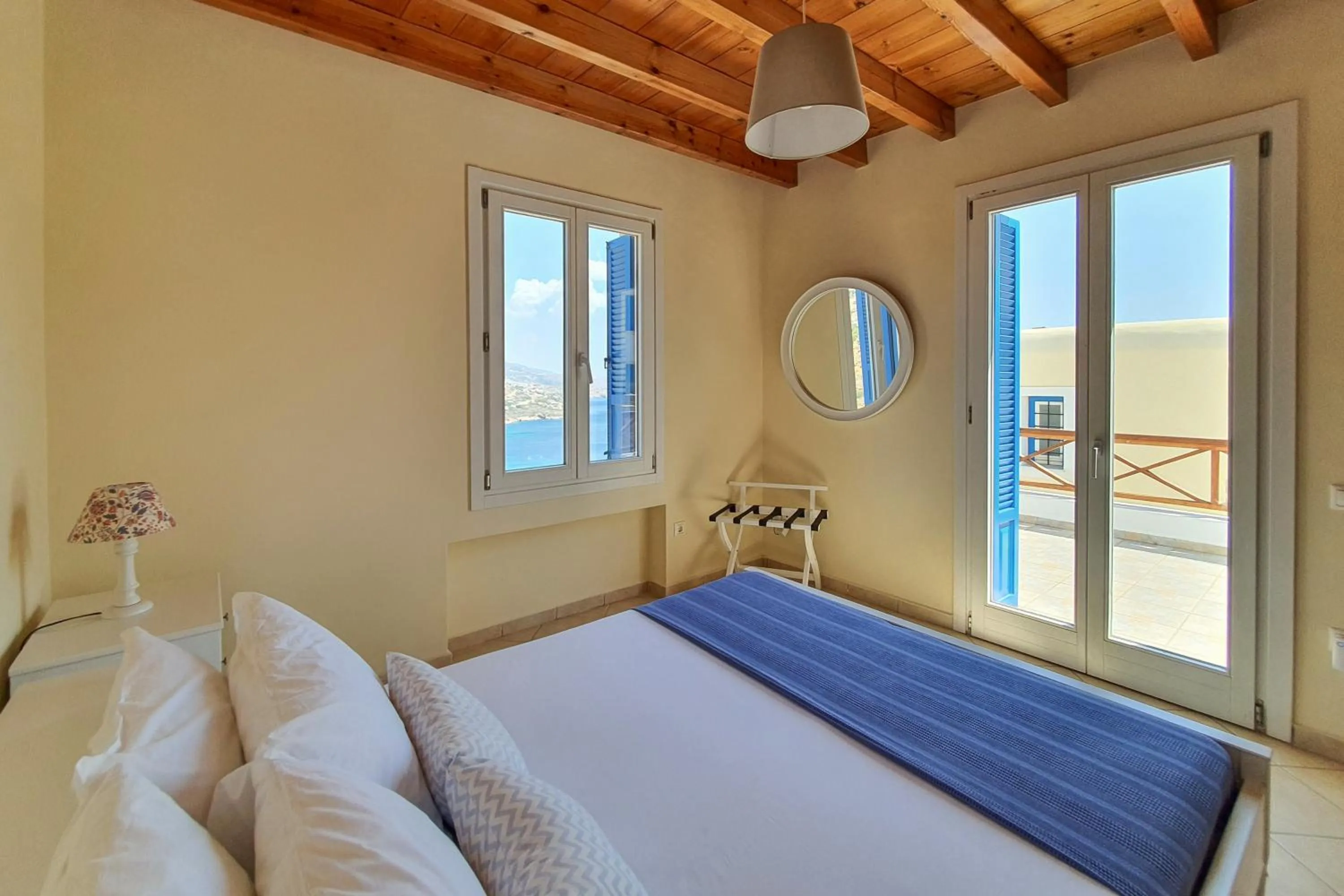 Bedroom, Bed in Monolithos Villas