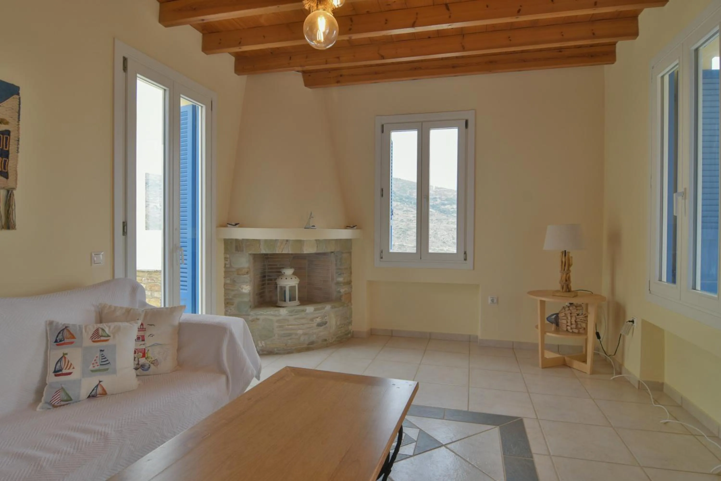 Living room in Monolithos Villas