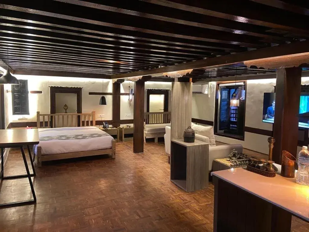 Communal lounge/ TV room, Bed in Hotel Thamel House - 6 km from Boudhanath Stupa, Kathmandu Communal lounge/ TV room, Bed in Hotel Thamel House - 6 km from Boudhanath Stupa, Kathmandu