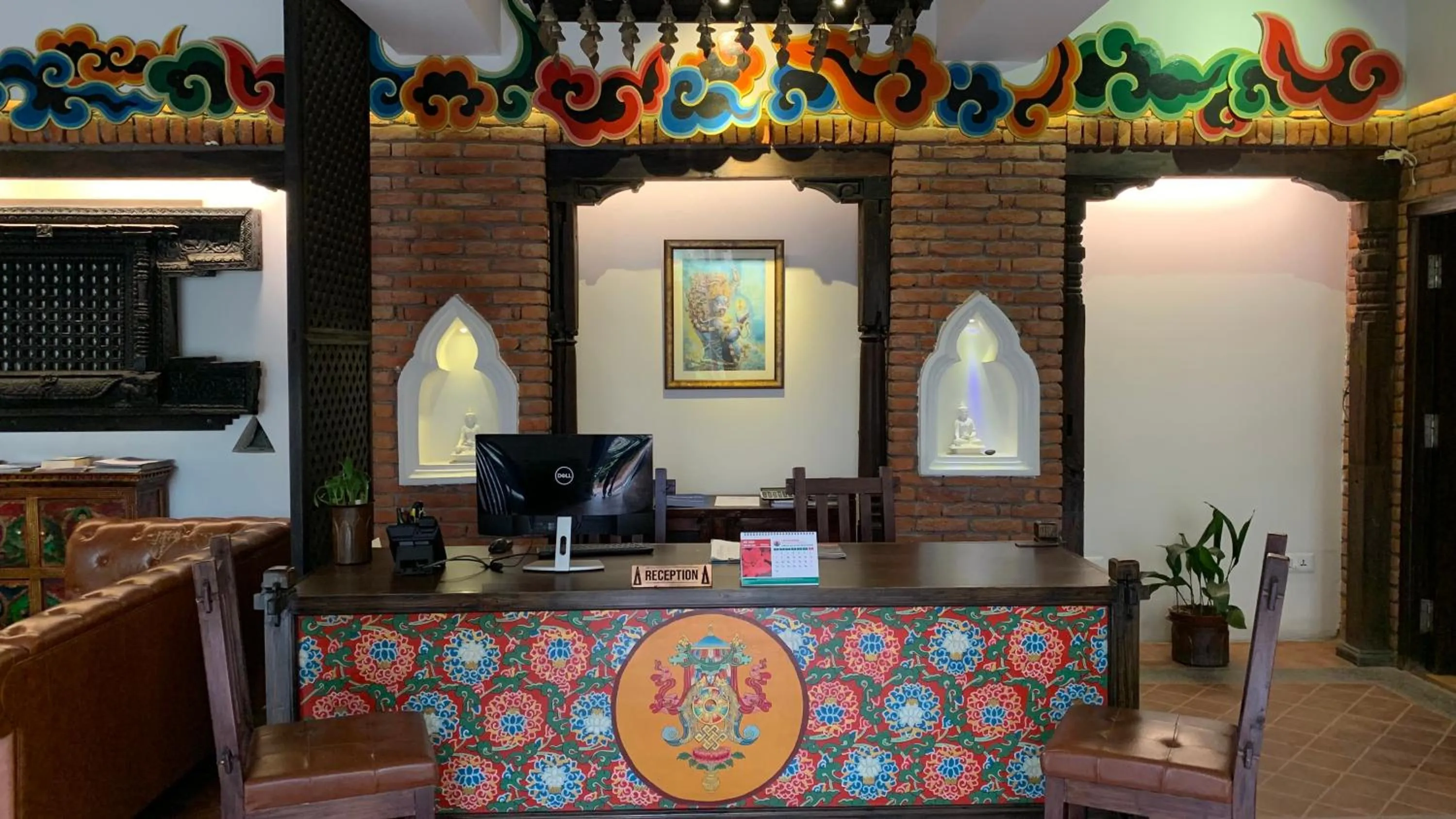 Lobby or reception in Hotel Thamel House - 6 km from Boudhanath Stupa, Kathmandu