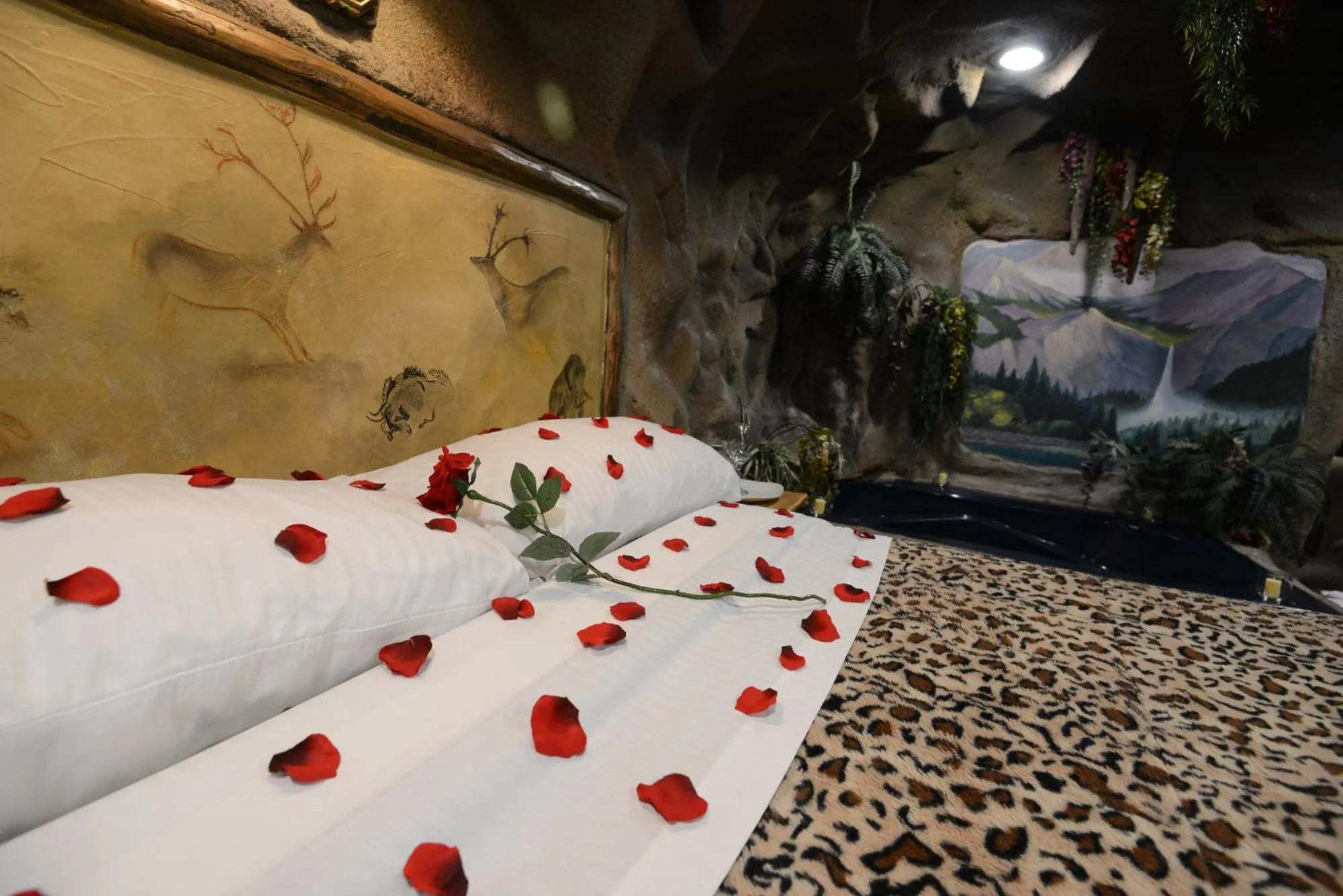 Bed in Castle Wood Theme Cottages- COUPLES ONLY