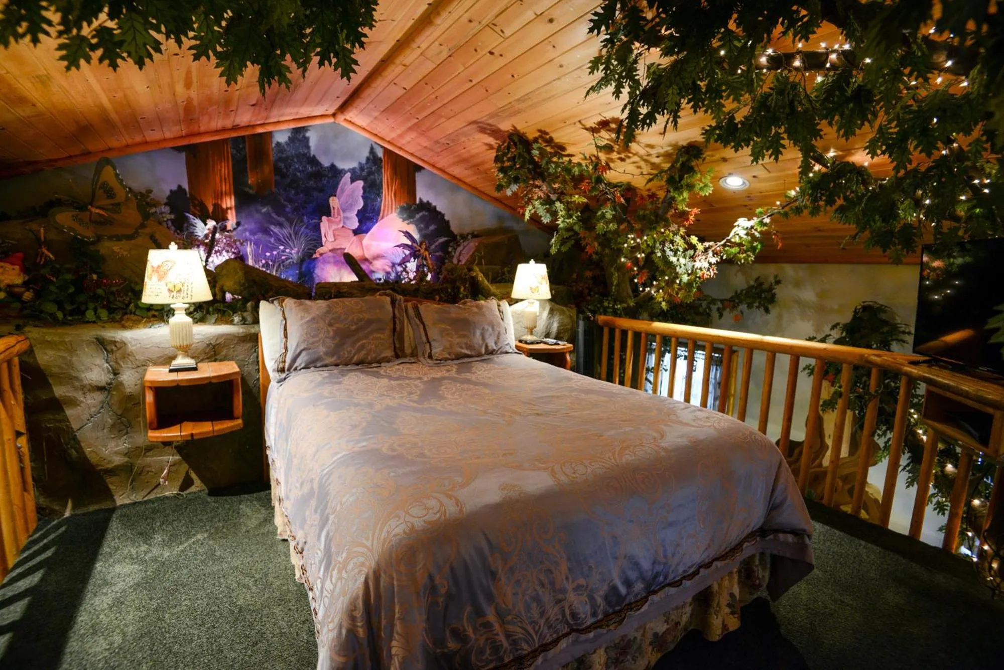 Bed in Castle Wood Theme Cottages- COUPLES ONLY