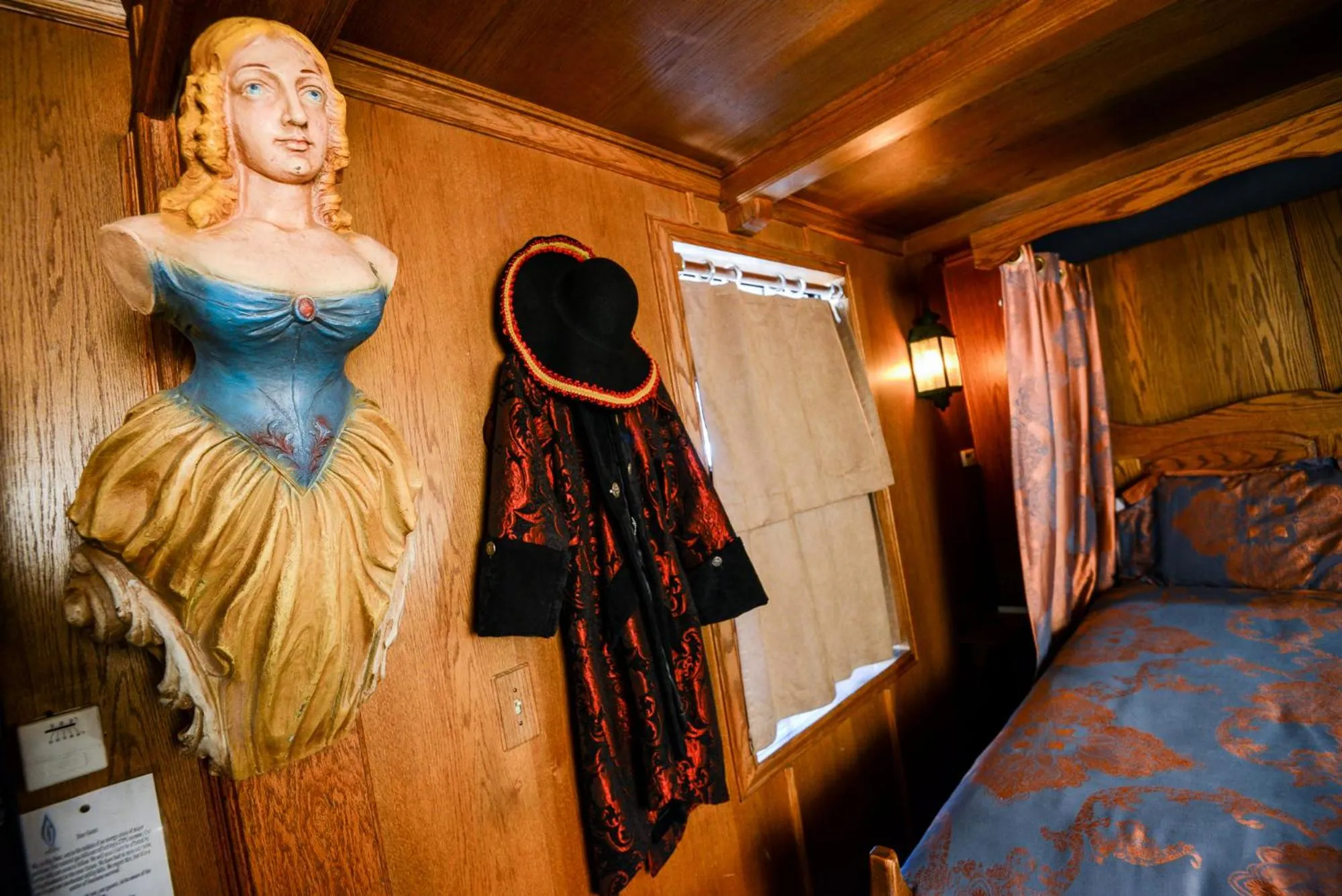 Decorative detail, Bed in Castle Wood Theme Cottages- COUPLES ONLY