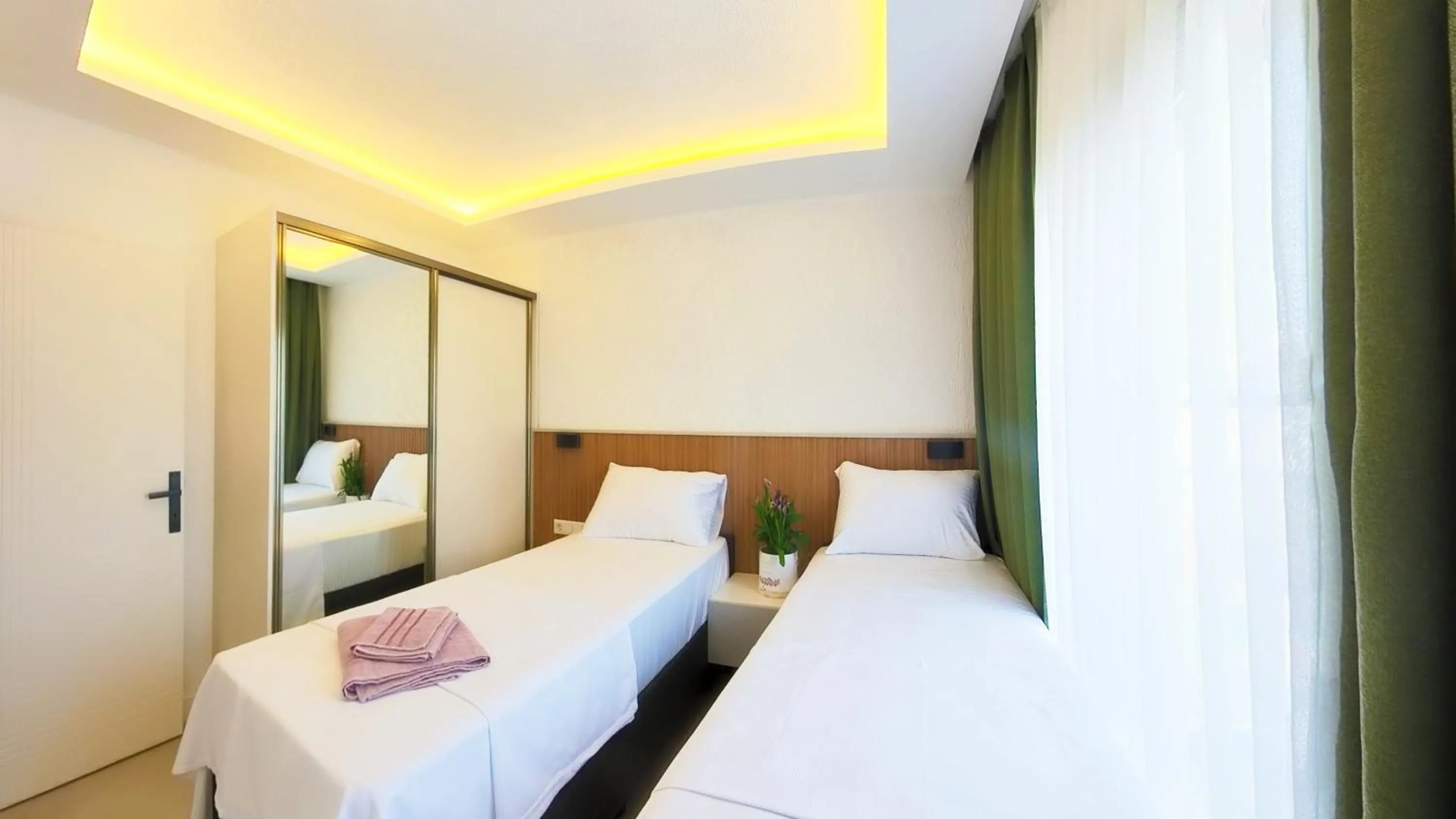 Bedroom, Bed in Derin Apart Hotel Bodrum