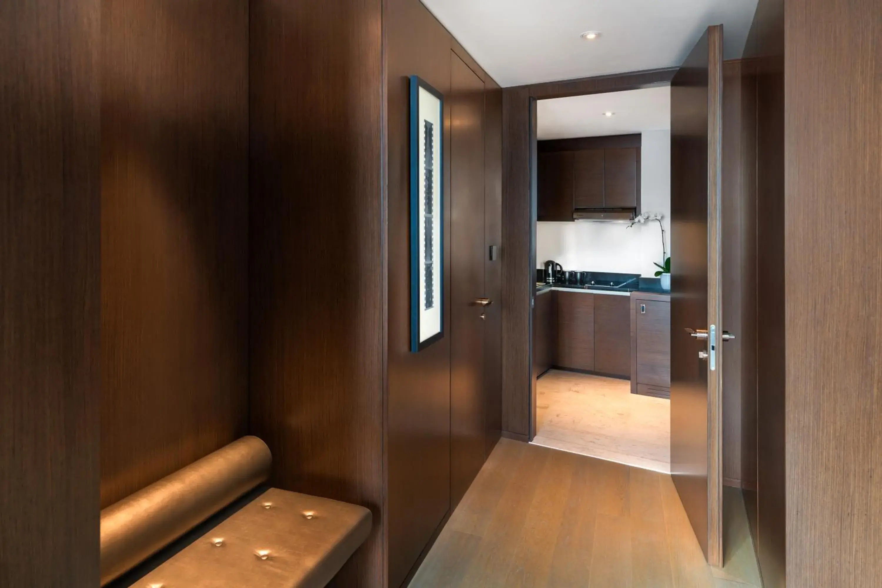 Kitchen or kitchenette, Bed in Paramount Hotel Dubai Kitchen or kitchenette, Bed in Paramount Hotel Dubai