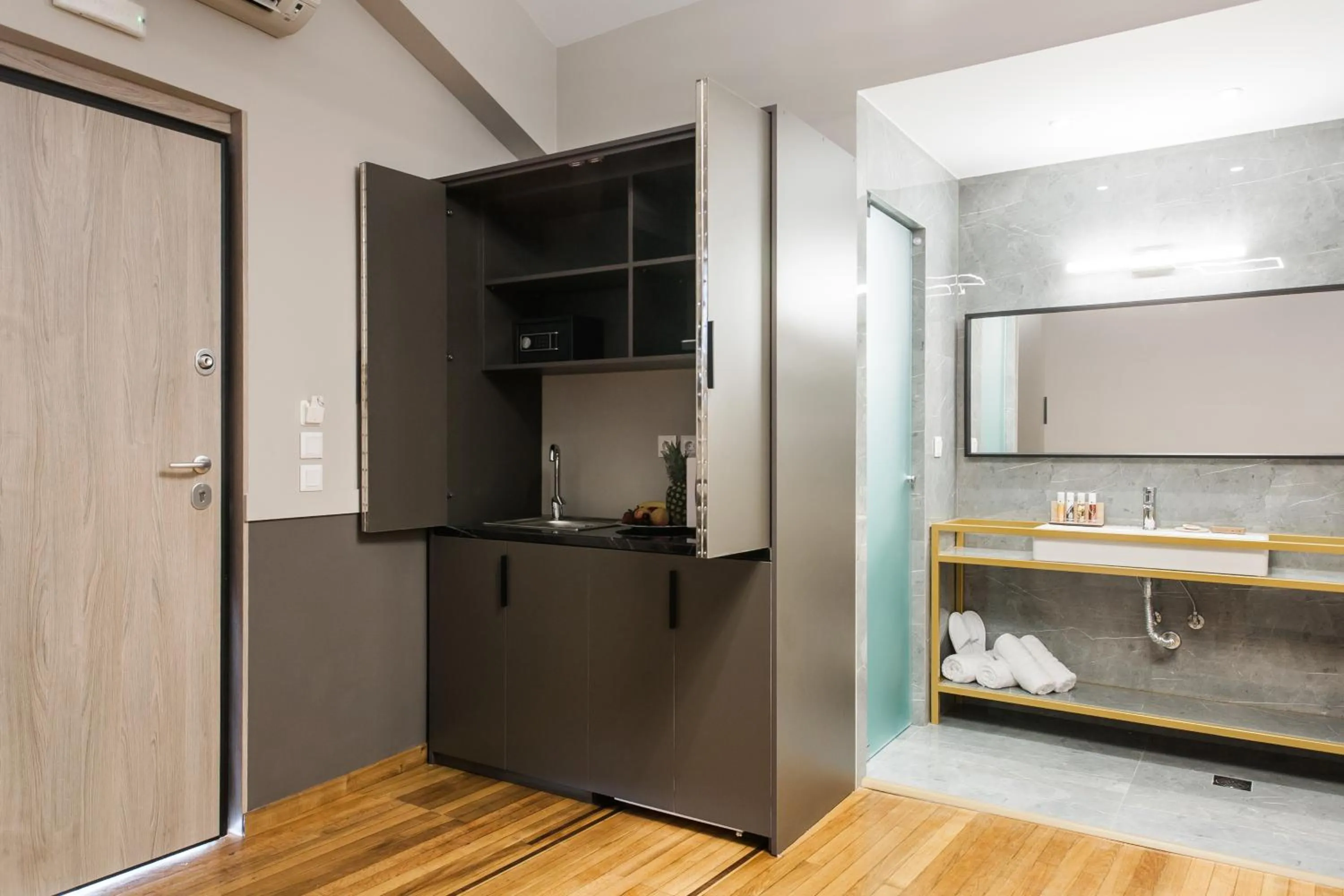 Kitchen or kitchenette in Step One | Luxury Suites right in the heart of Acropolis next to metro station