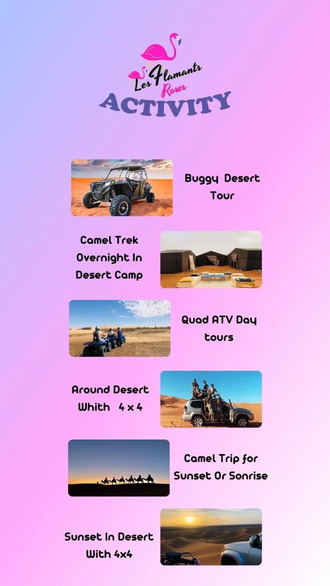 Activities in Riad Hotel Les Flamants