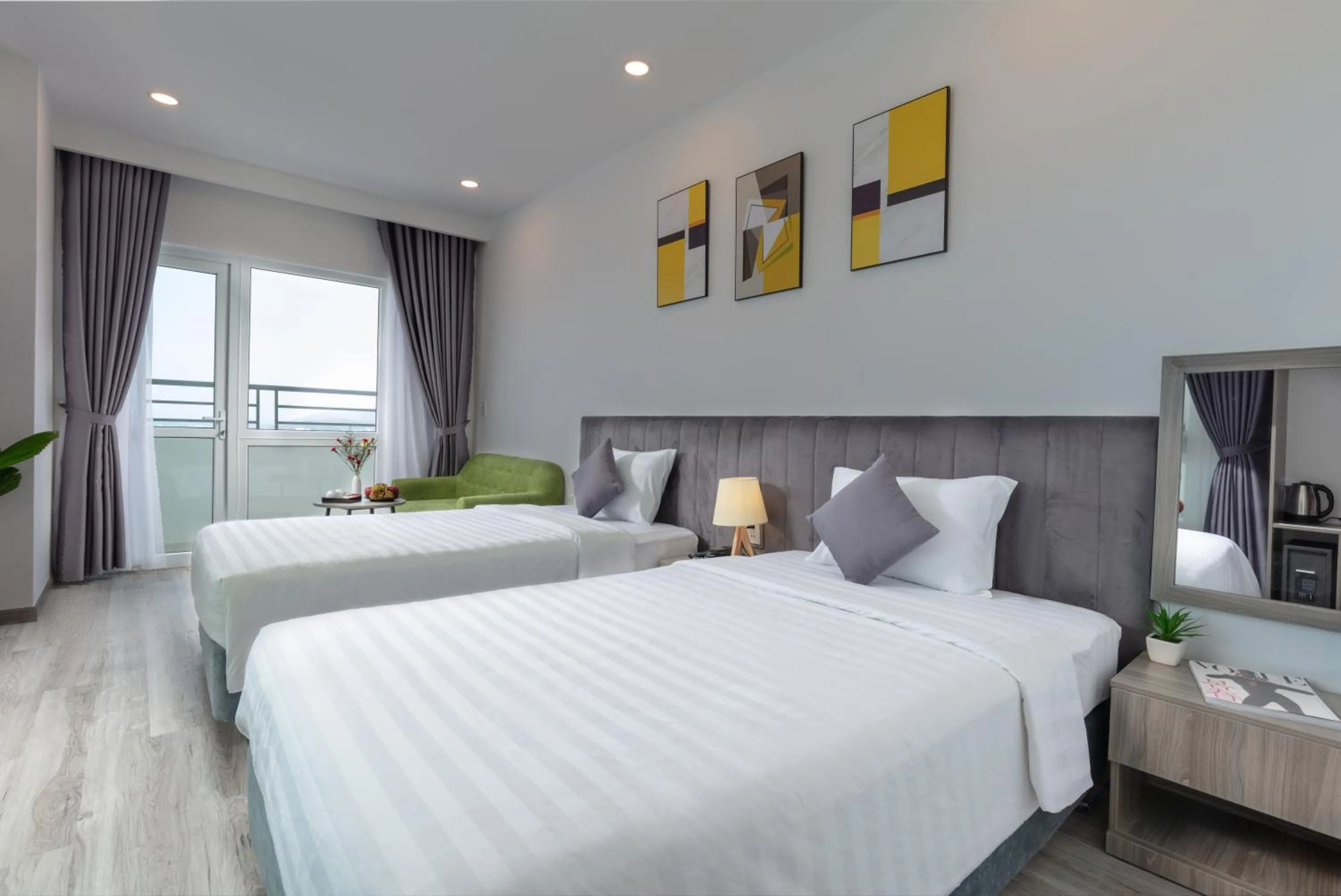 Bed in Nha Trang Moony Hotel