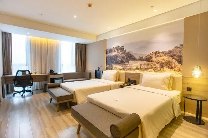 Bed in Atour Hotel Xi'an Gaoxin Jinye Road Branch Bed in Atour Hotel Xi'an Gaoxin Jinye Road Branch