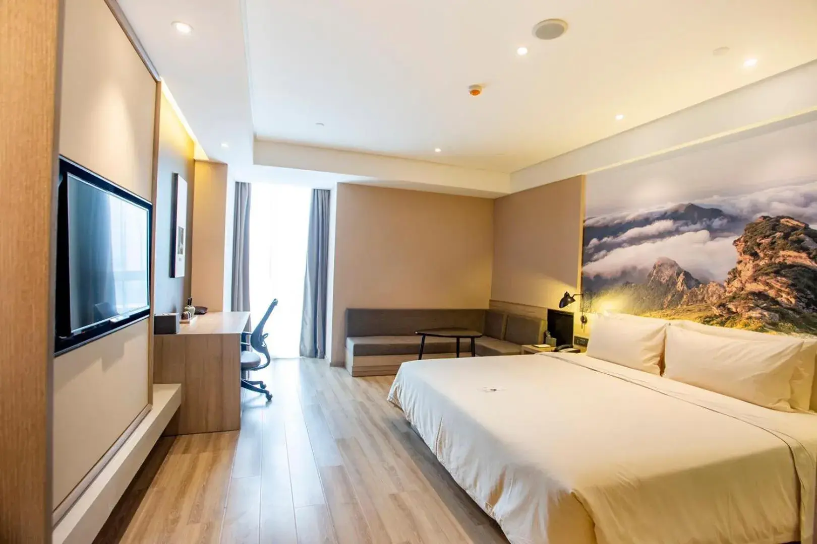Bed in Atour Hotel Xi'an Gaoxin Jinye Road Branch Bed in Atour Hotel Xi'an Gaoxin Jinye Road Branch