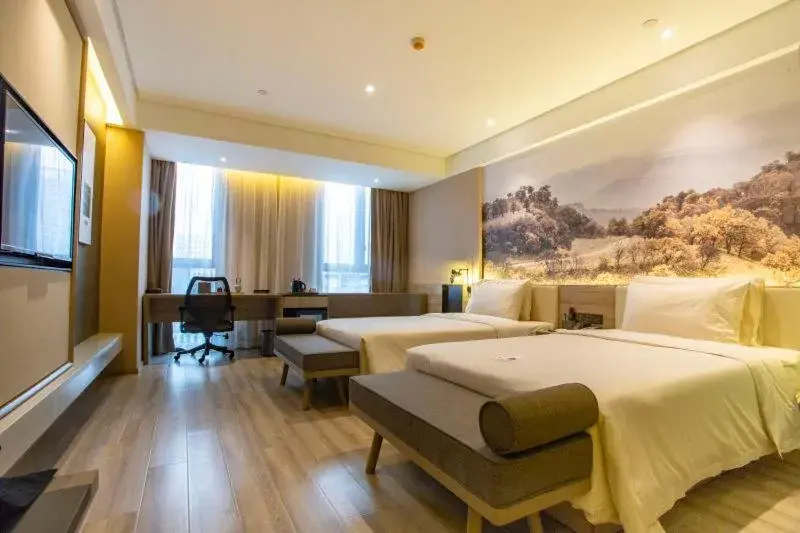 Bed in Atour Hotel Xi'an Gaoxin Jinye Road Branch Bed in Atour Hotel Xi'an Gaoxin Jinye Road Branch