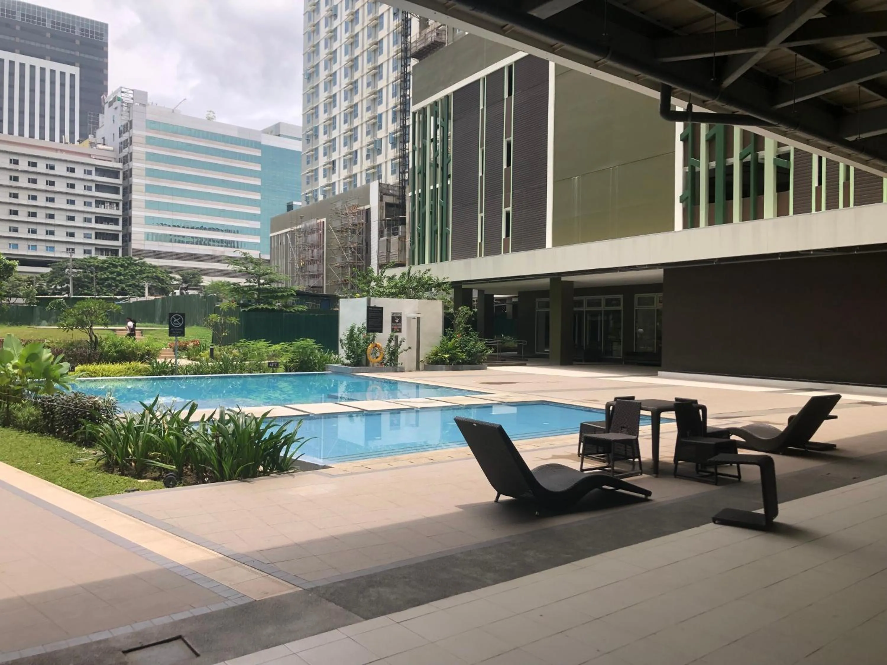 Pool view in IT PARK, Cebu City, Twin Beds Avida Riala - unlimited data fast internet up to 100mbps