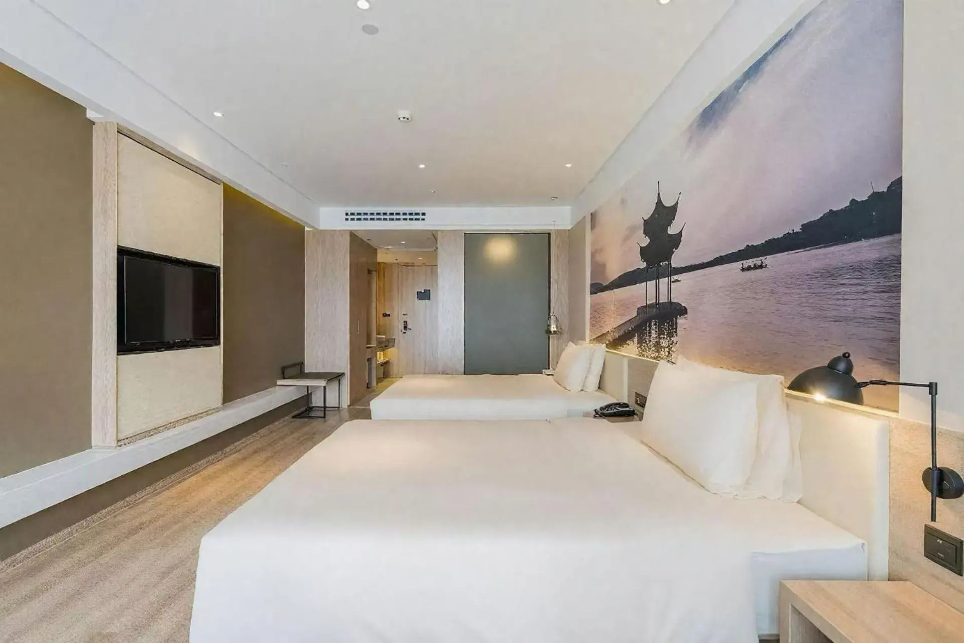 Bed in Atour Hotel Hangzhou Future Technology City Haichuang Park Bed in Atour Hotel Hangzhou Future Technology City Haichuang Park