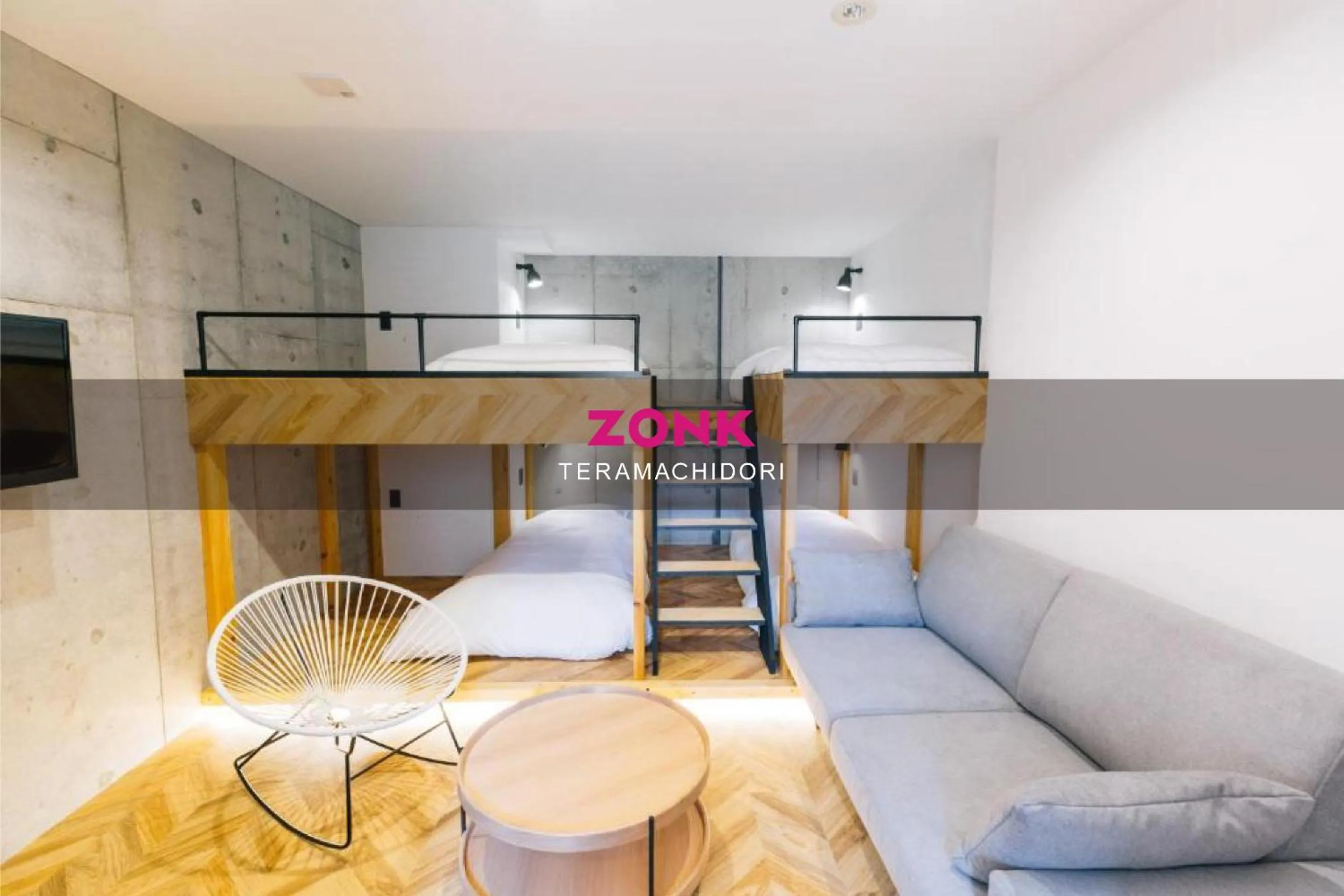 Photo of the whole room, Bed in ZONK HOTEL Haruyoshi-Teramachidori