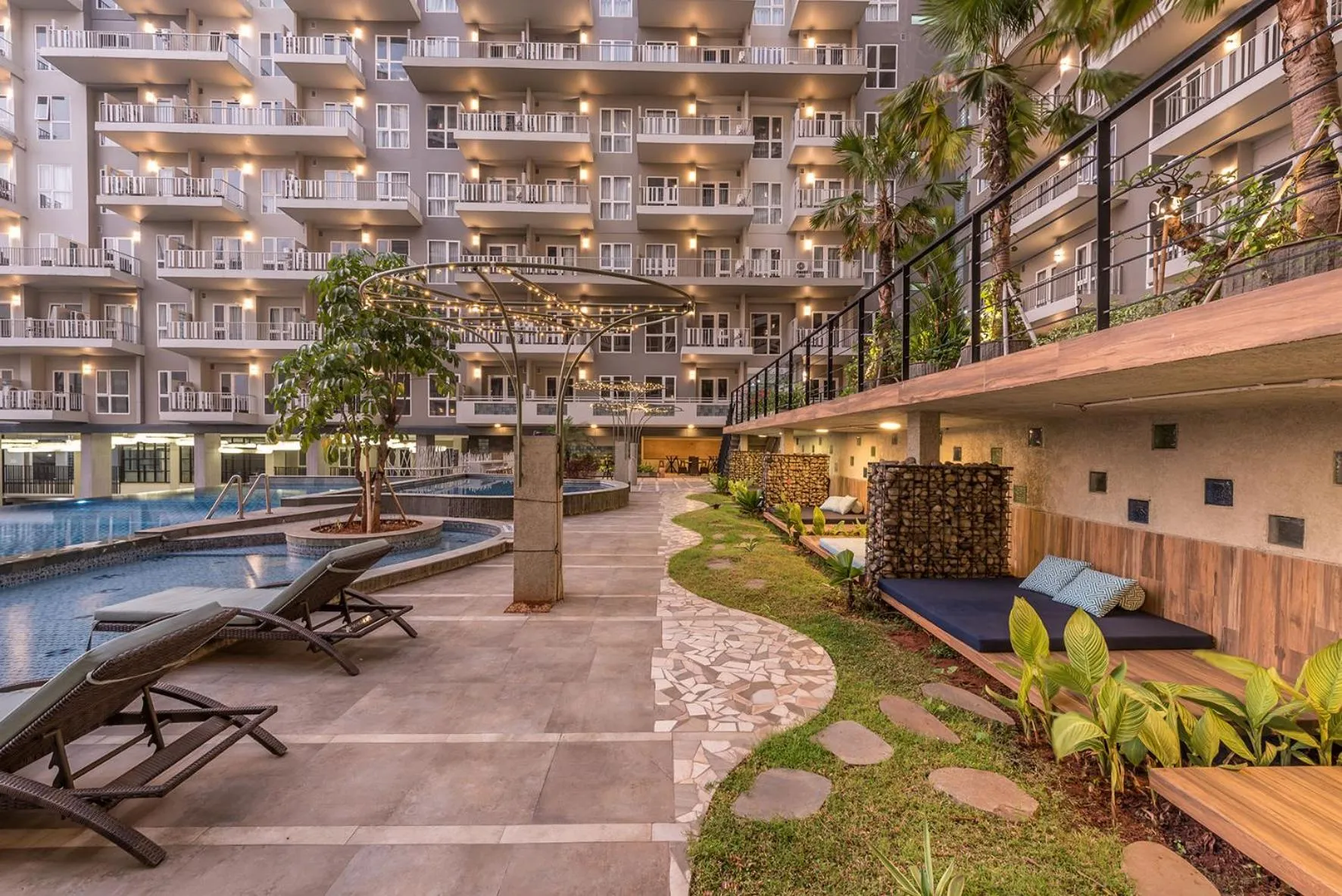 Pool view in Grande Valore Hotel Cikarang