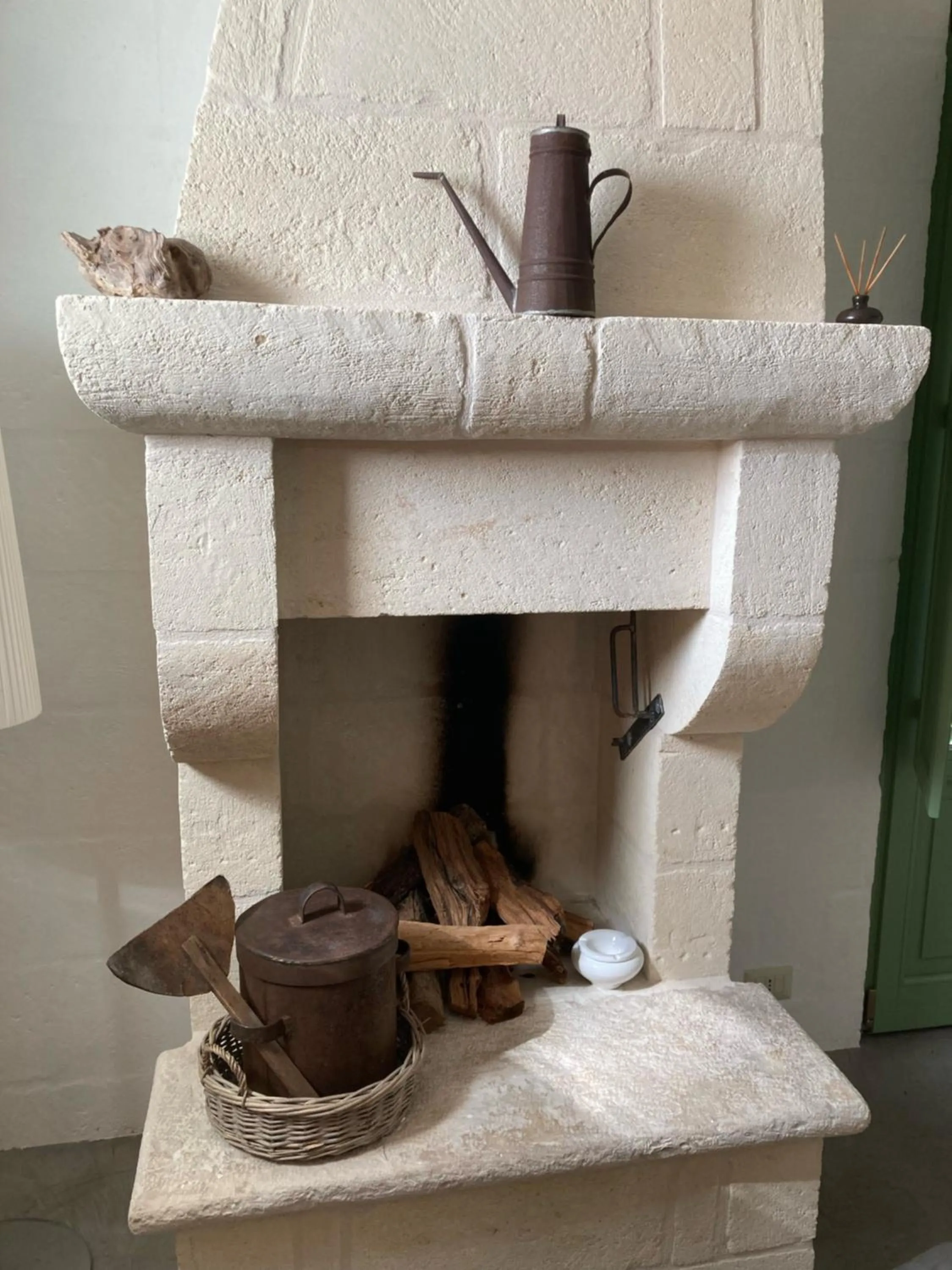 fireplace in Boutique Hotel Masseria Sottomasi