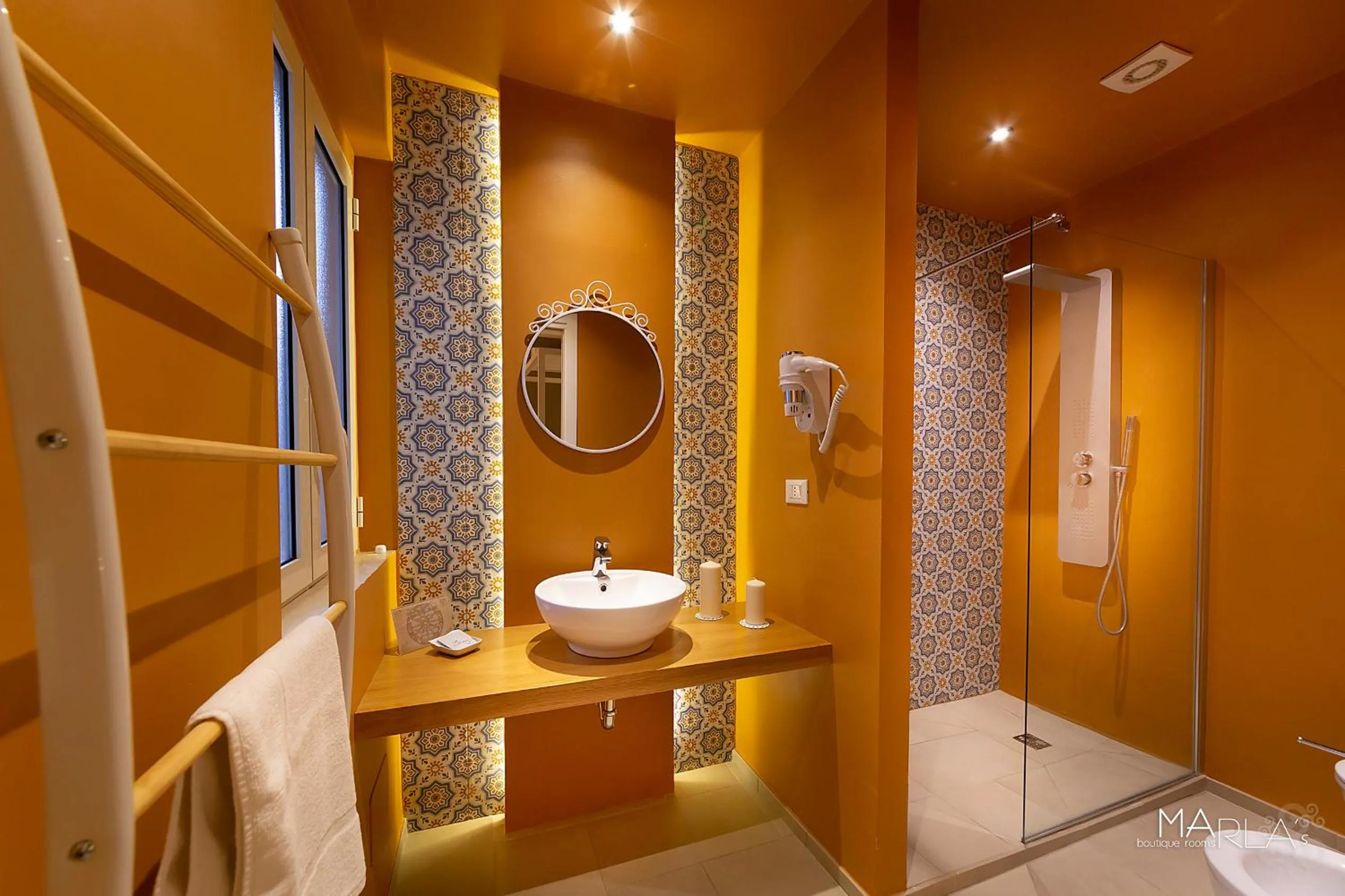 Bathroom in Marla's boutique rooms