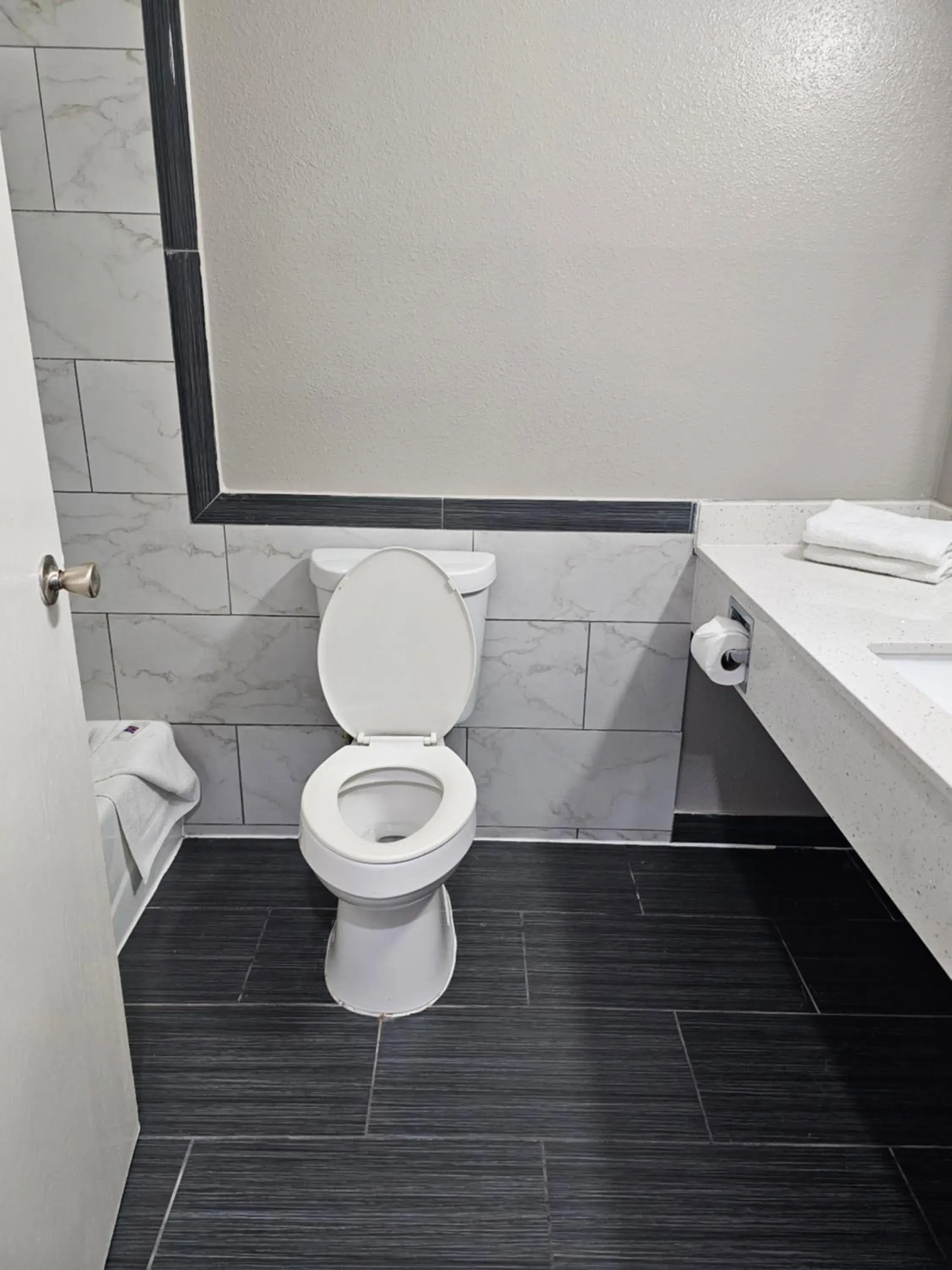 Bathroom in Motel 6 Houston, TX - Hwy 249 and Fallbrook Bathroom in Motel 6 Houston, TX - Hwy 249 and Fallbrook