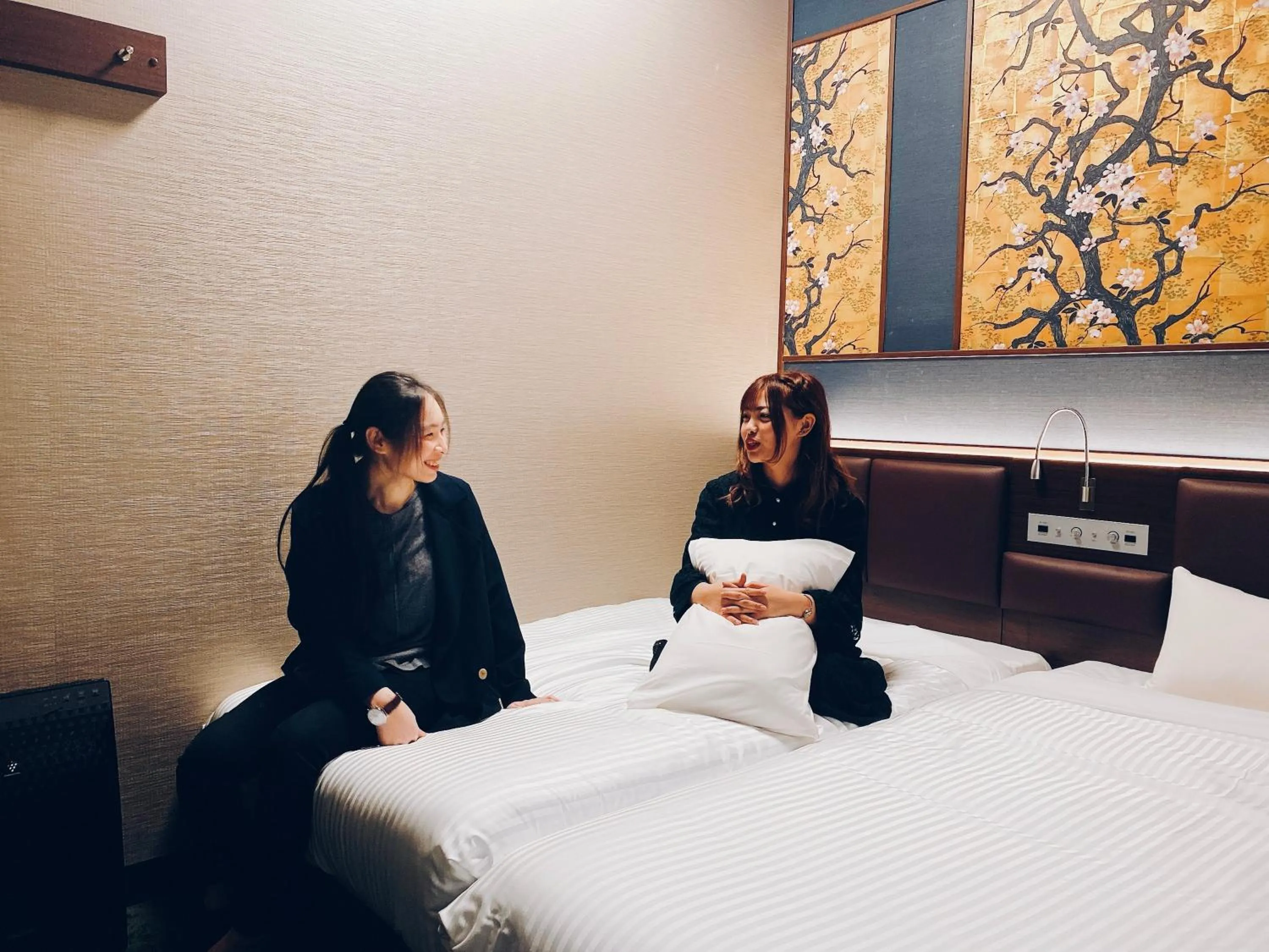 People, Bed in Hotel Halrotto Fukuoka Hakata