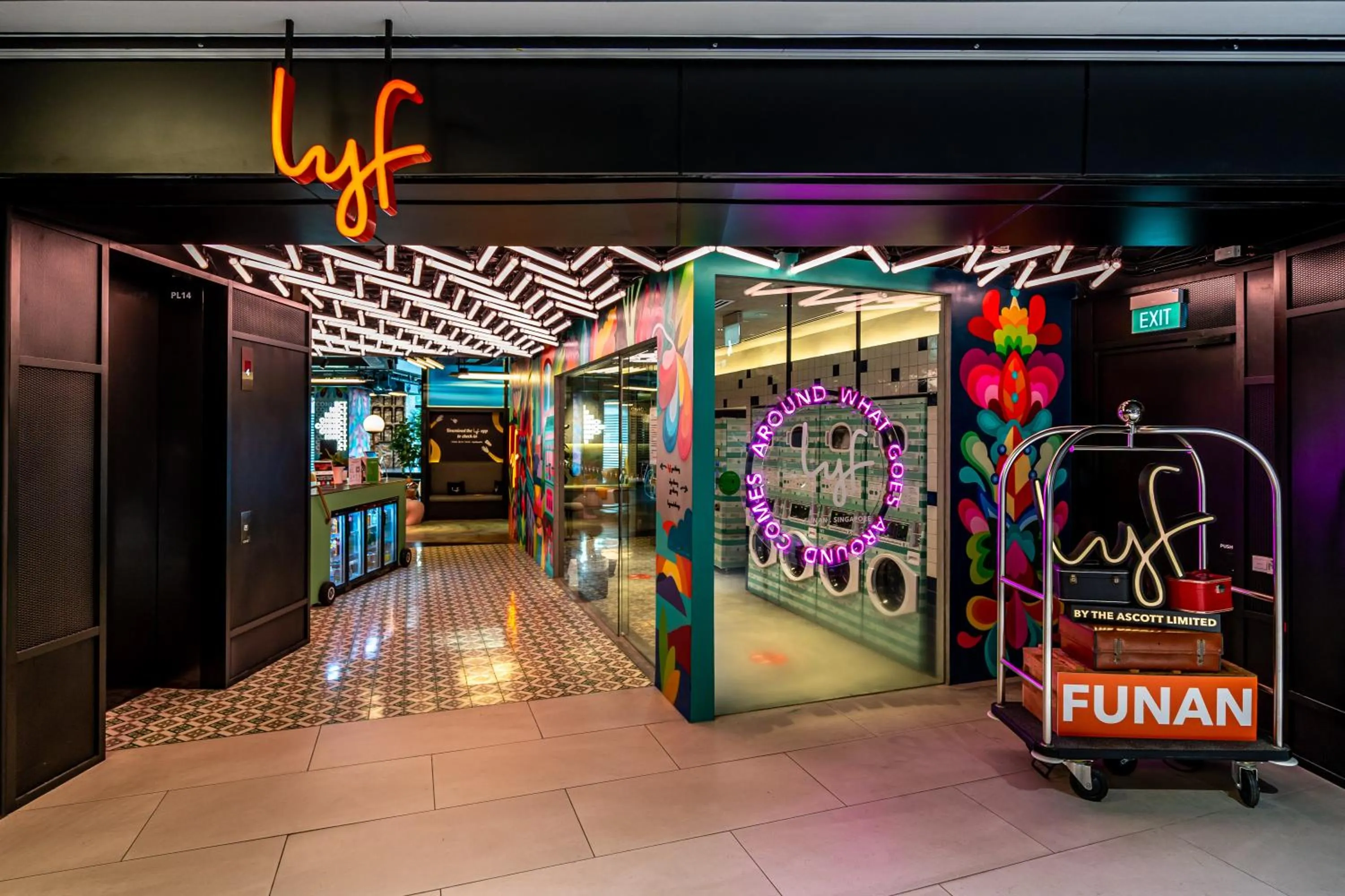 Facade/entrance in lyf Funan Singapore