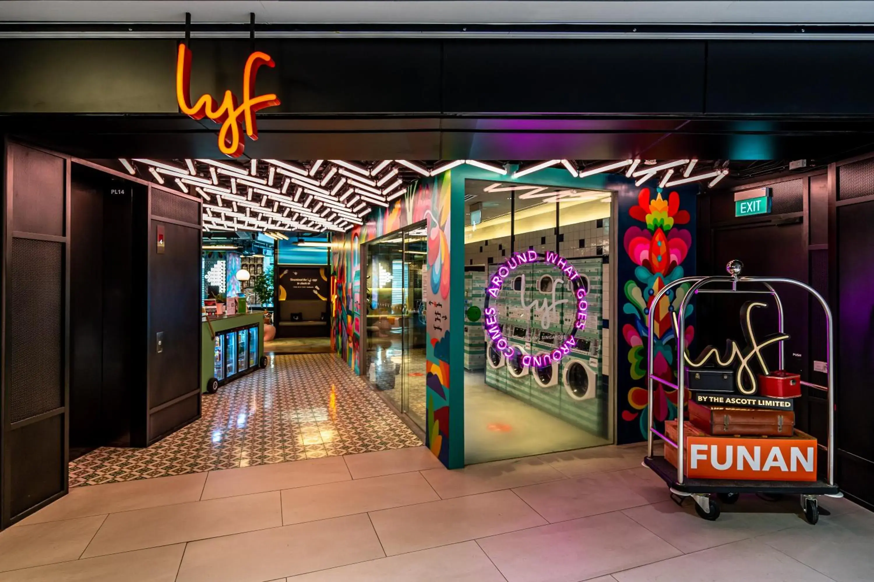 Facade/entrance in lyf Funan Singapore Facade/entrance in lyf Funan Singapore