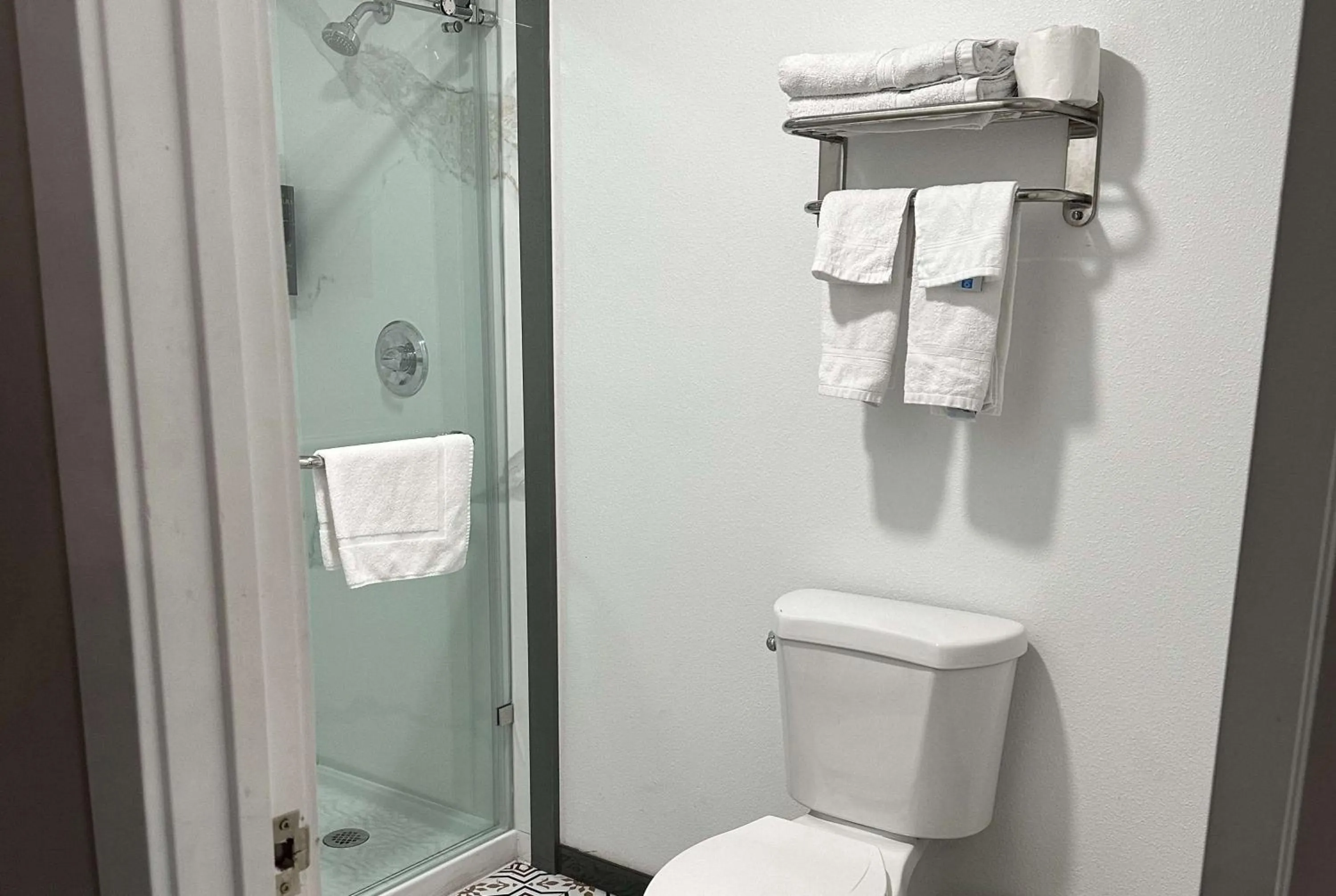 Bathroom in Super 8 by Wyndham Oceanside Downtown