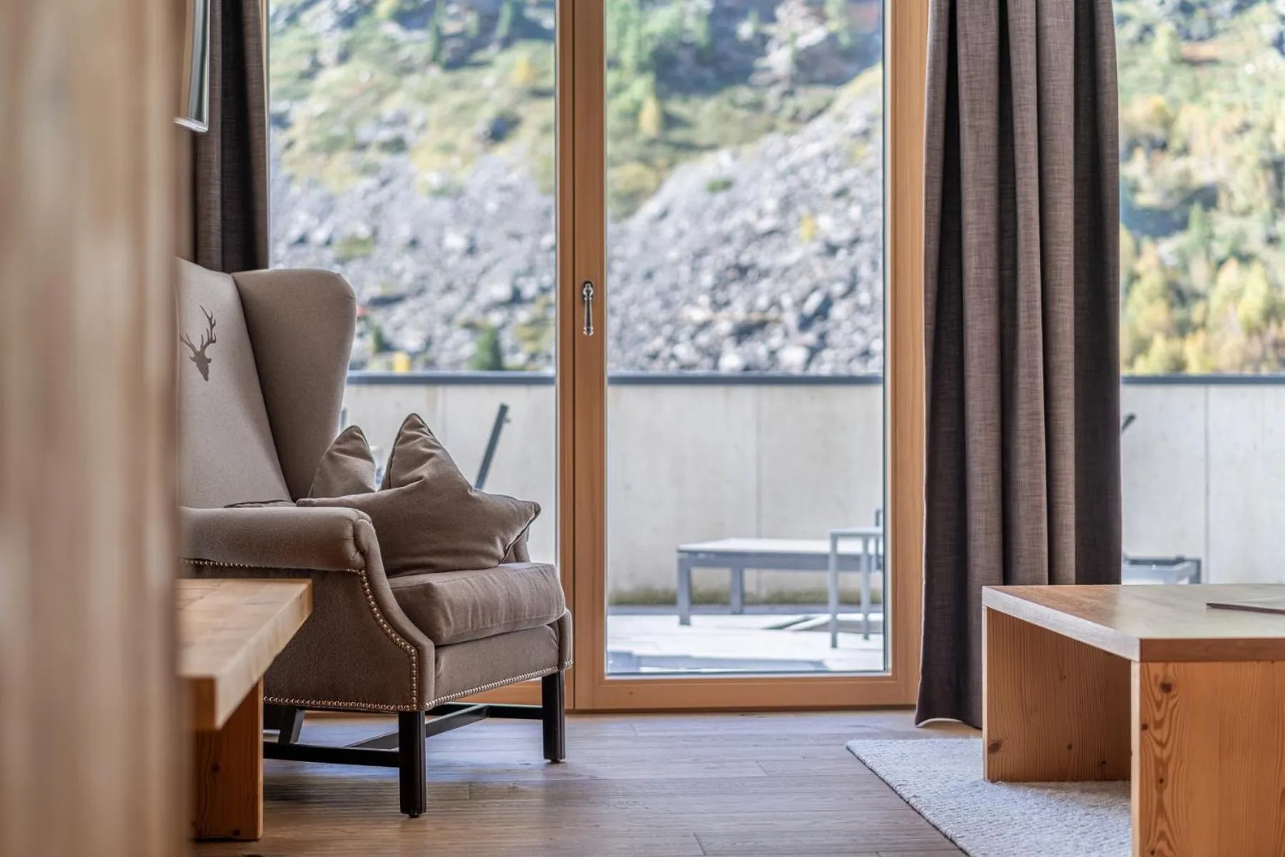 Living room in Gletscherblick- serviced apartments