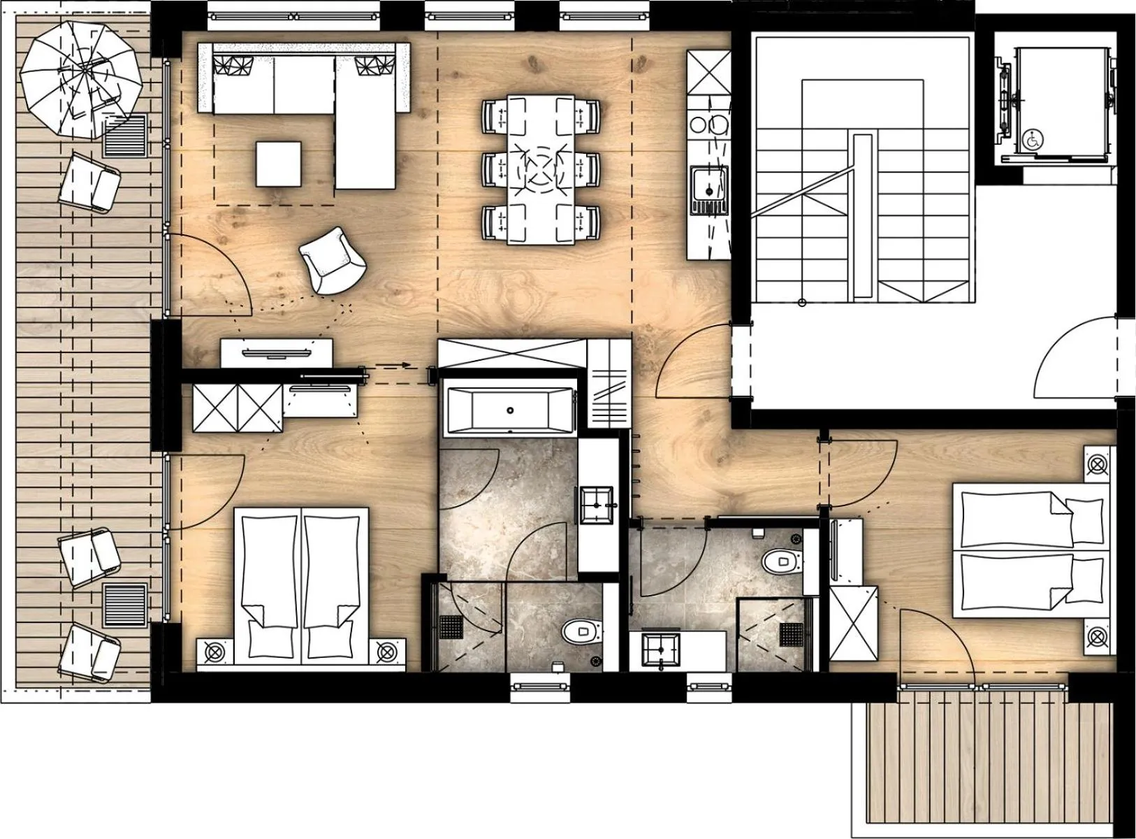 Floor plan in Gletscherblick- serviced apartments