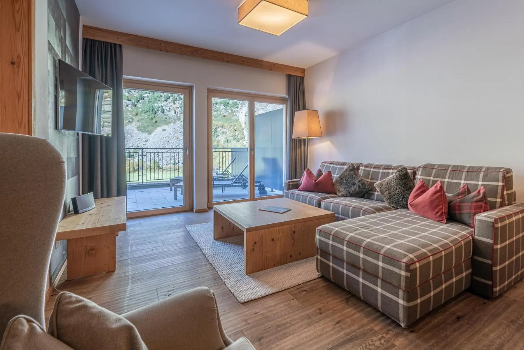 Living room in Gletscherblick- serviced apartments