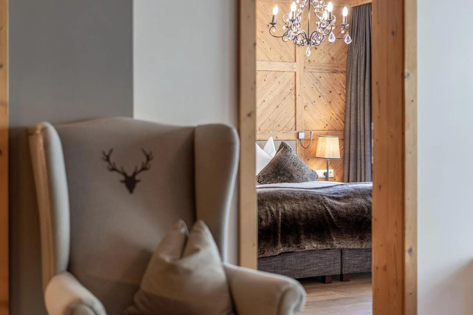 Seating area, Bed in Gletscherblick- serviced apartments