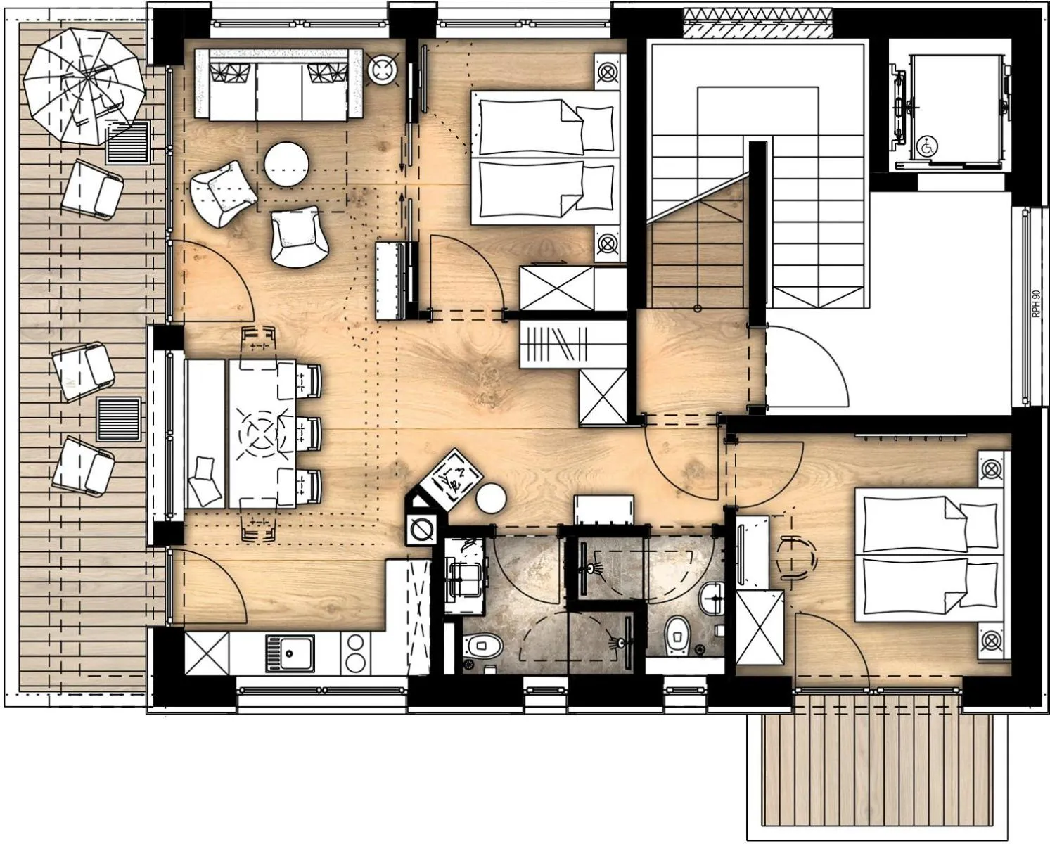 Floor plan in Gletscherblick- serviced apartments