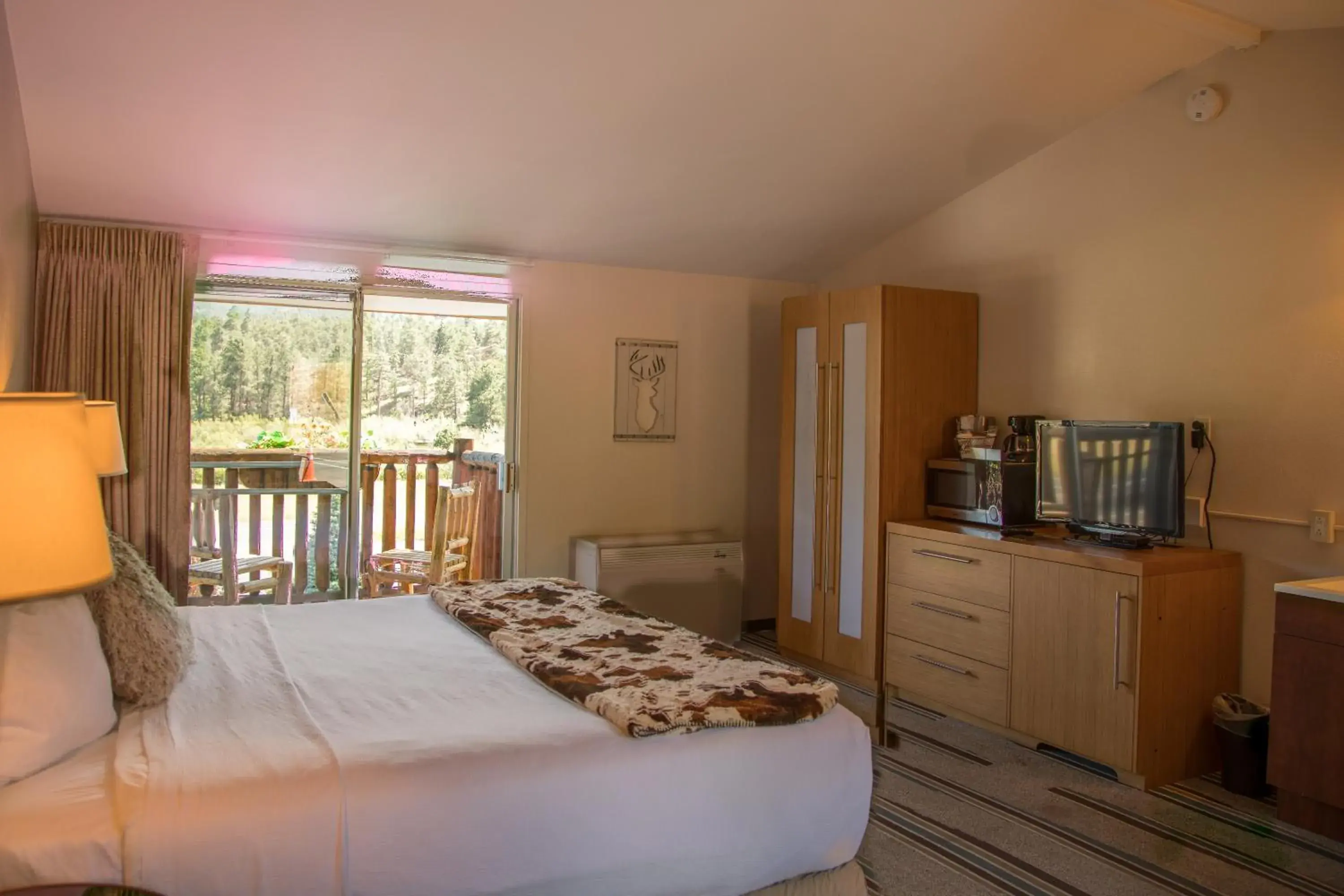 TV and multimedia, Bed in Alpine Trail Ridge Inn TV and multimedia, Bed in Alpine Trail Ridge Inn