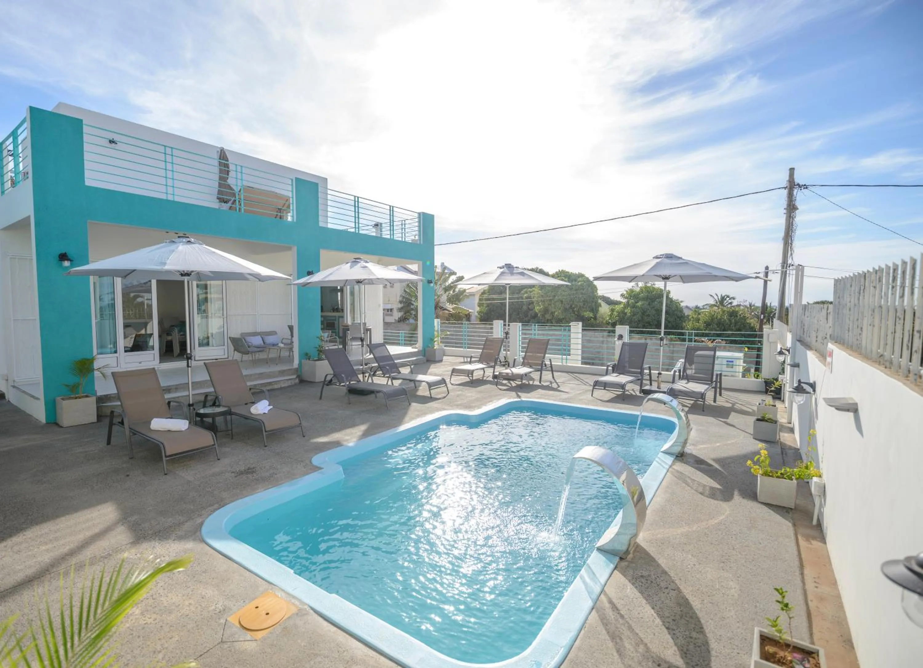 Pool view in Abiki Mauritius with Tourism Authority Permit