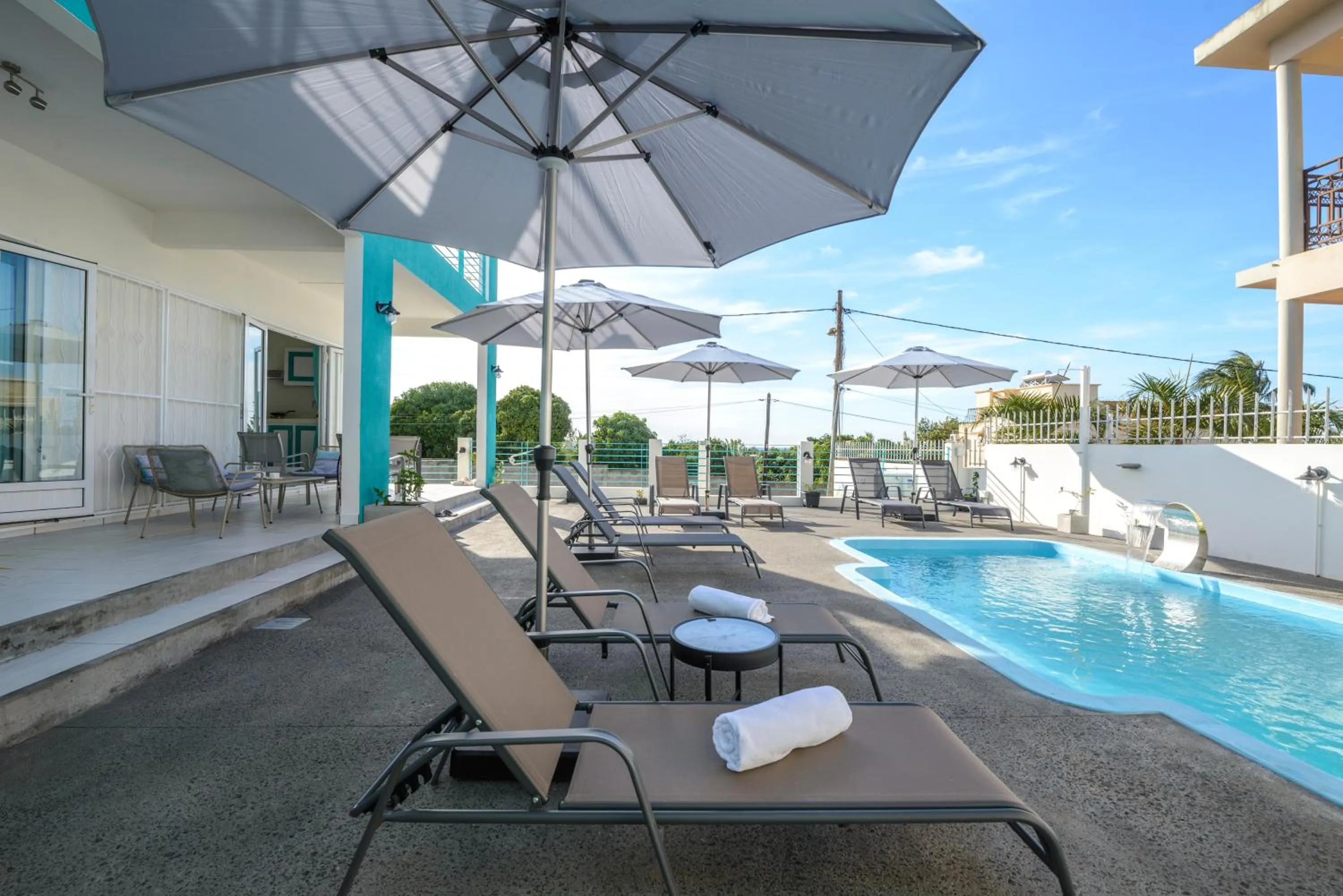 Swimming pool in Abiki Mauritius with Tourism Authority Permit