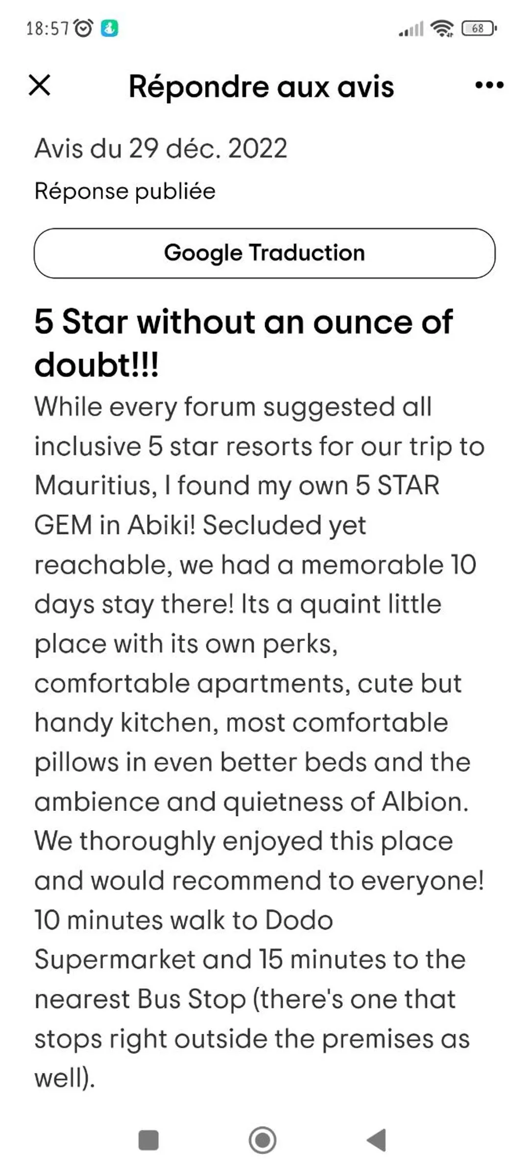 Text overlay in Abiki Mauritius with Tourism Authority Permit