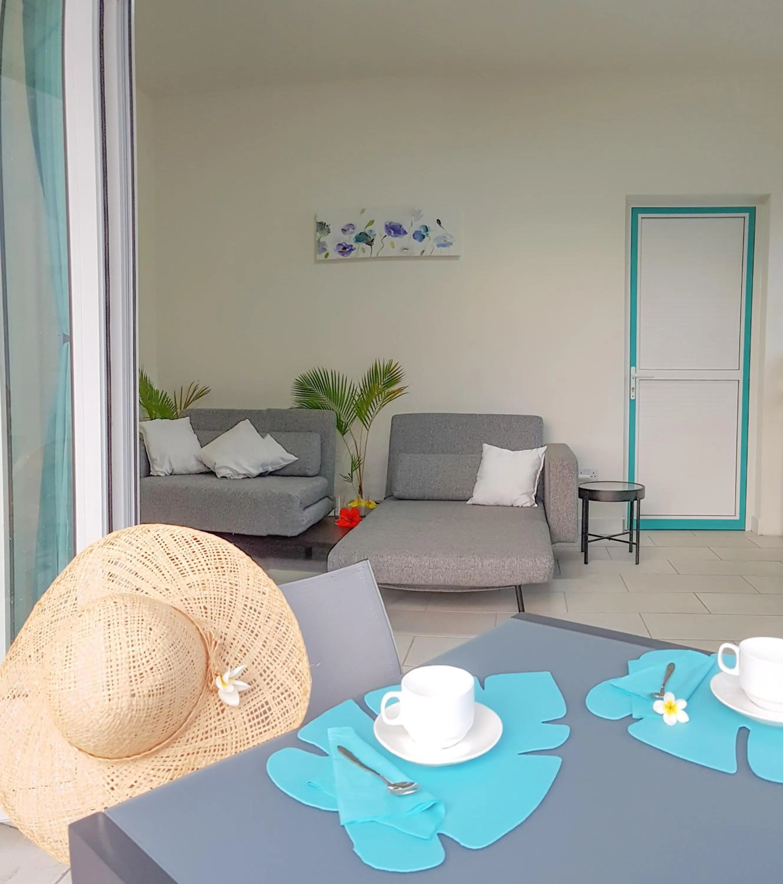 Living room in Abiki Mauritius with Tourism Authority Permit