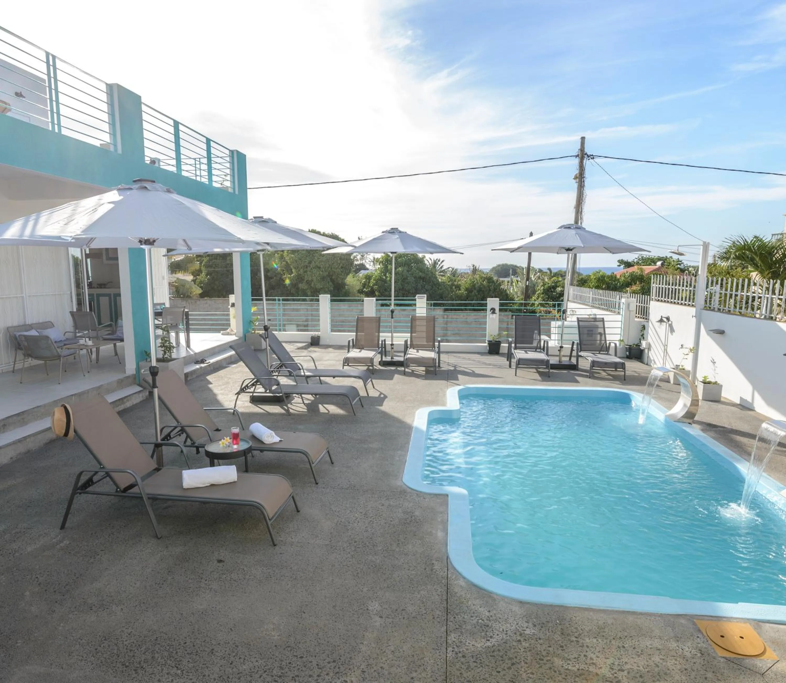 Swimming pool in Abiki Mauritius with Tourism Authority Permit