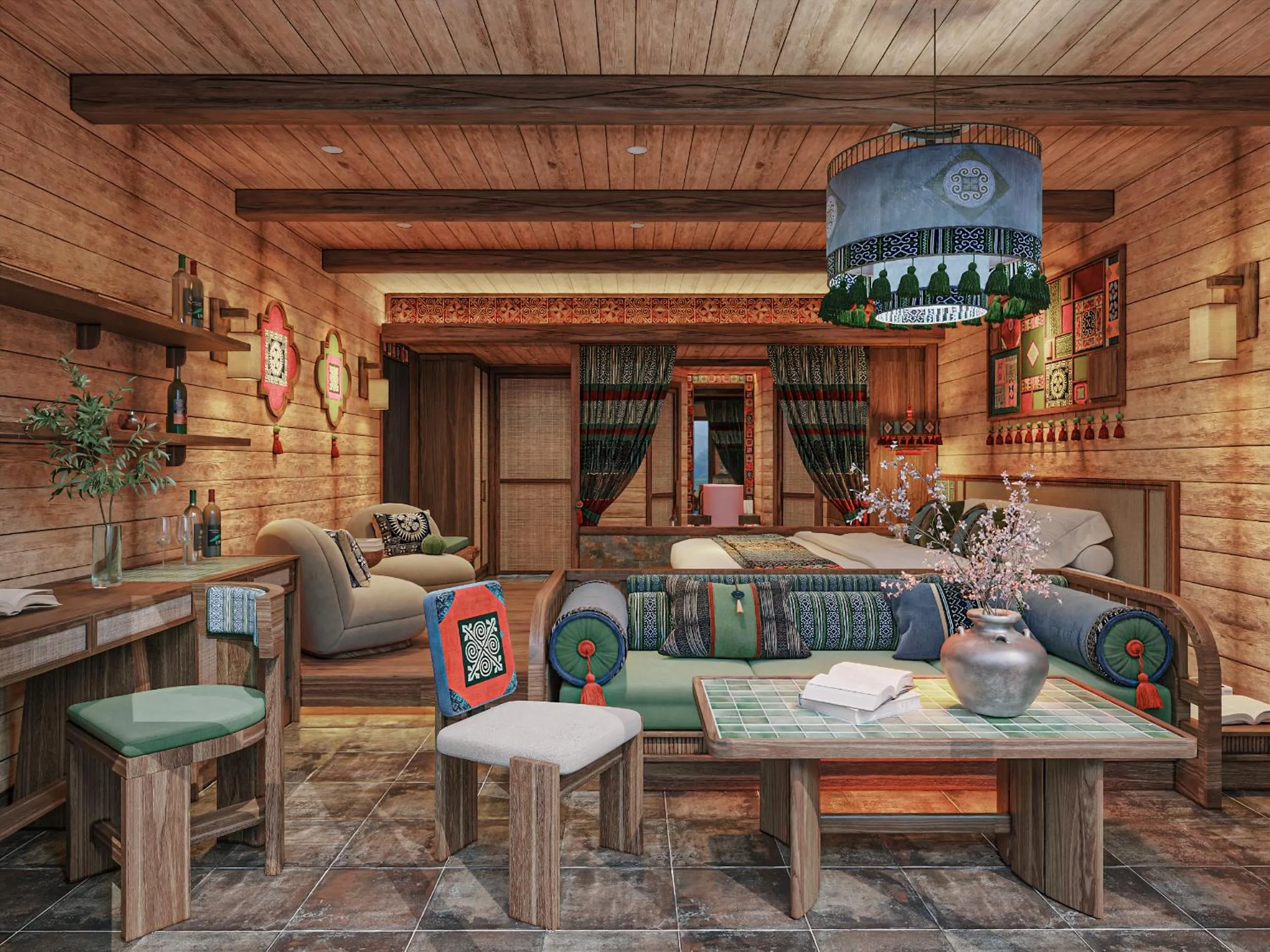 Living room in Laxsik Ecolodge