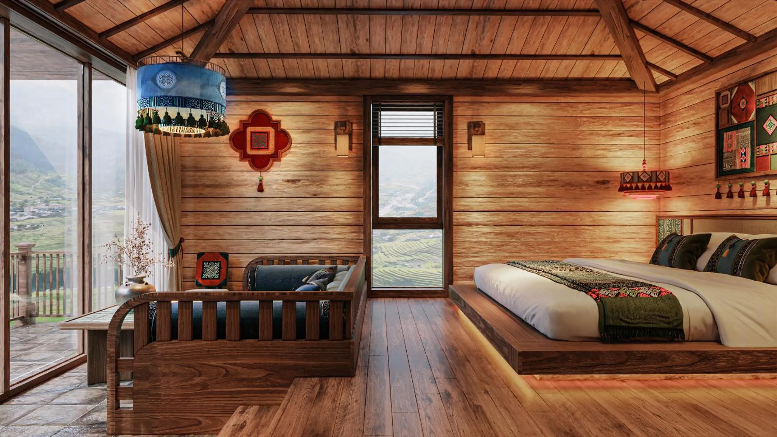 Bed in Laxsik Ecolodge